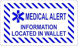 StickerTalk Medical Alert Information in Wallet Vinyl Sticker, 5 inches by 3 inches