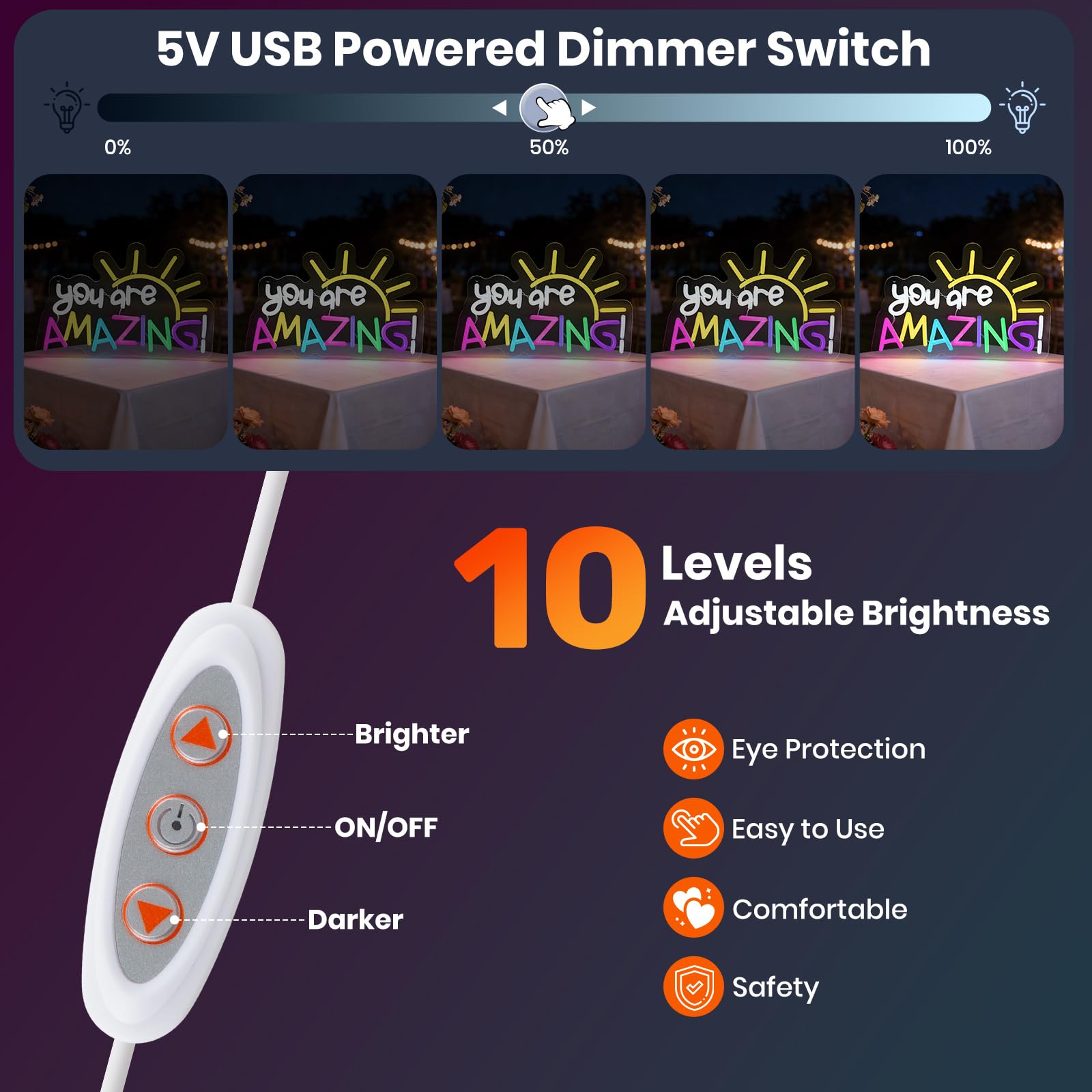 You Are Amazing neonowy znak, klasa neonowe znaki do dekoracji ścian, ściemniany znak świetlny LED USB do sypialni, klasy, domu, baru, przedszkola, na ślub, urodziny, przyjęcie, prezenty