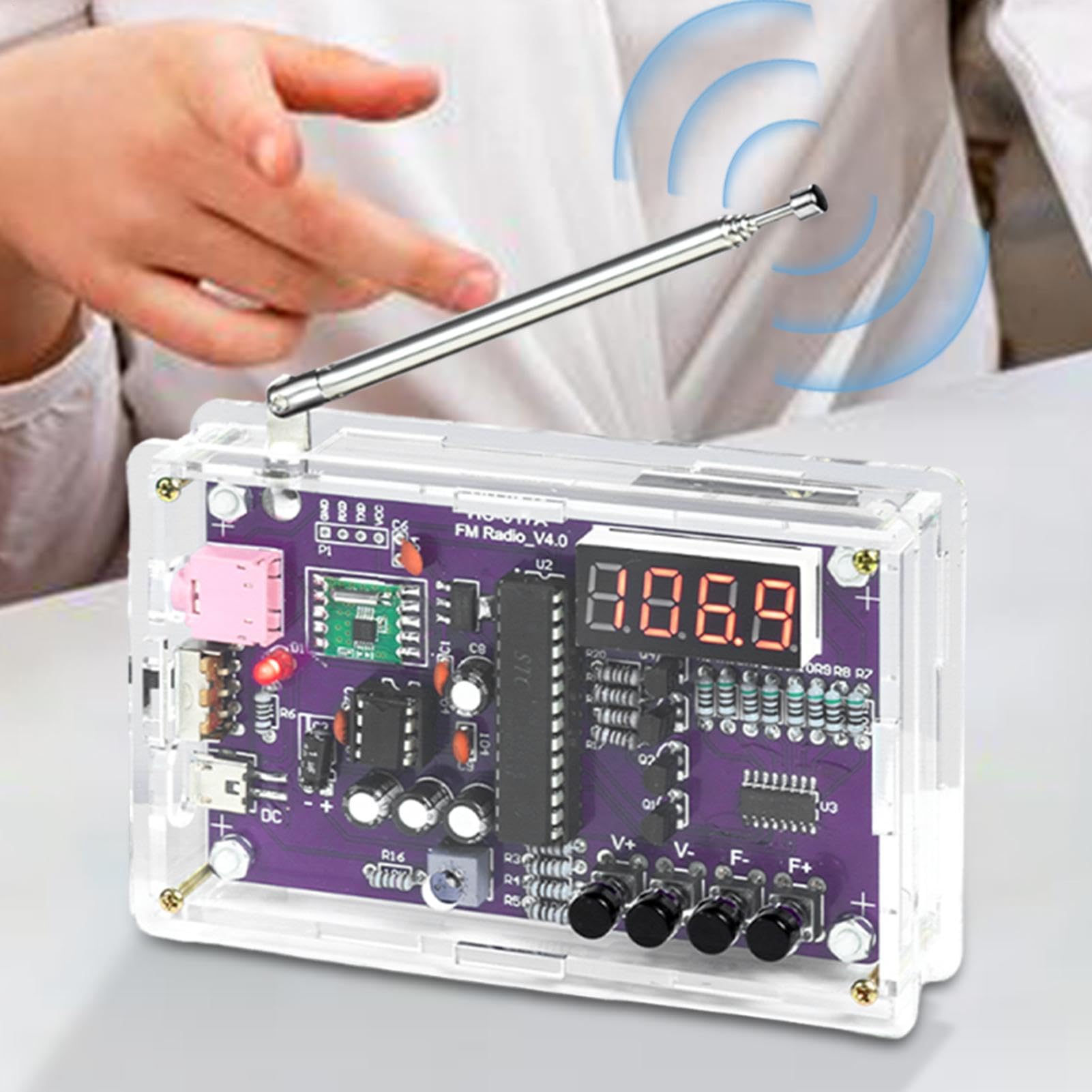 Kit de Radio FM, Kit de Radio Hecho a Mano | FM Radio Electronic Learning Set,Actividades estudiantiles de Secundaria, Proyecto Stem para Aprender y Practicar