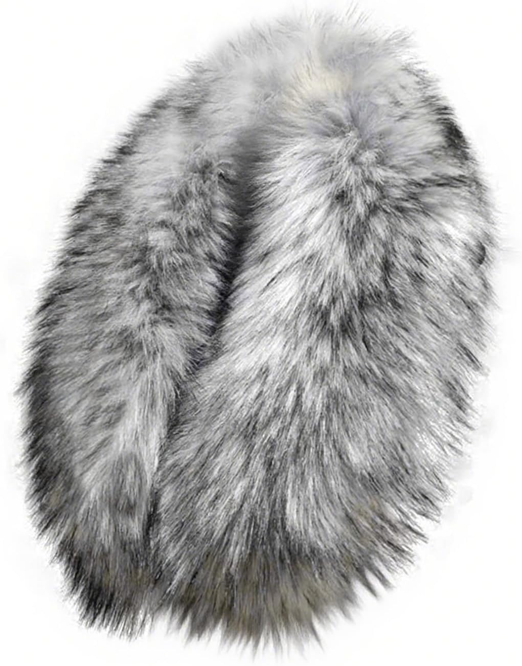 BXT Women Faux Fur Collar Warm Wrap Stole Scarf Shawl Shrug Soft Fluffy Hood Trim Neck Warmer for Winter Coat Jacket Parka