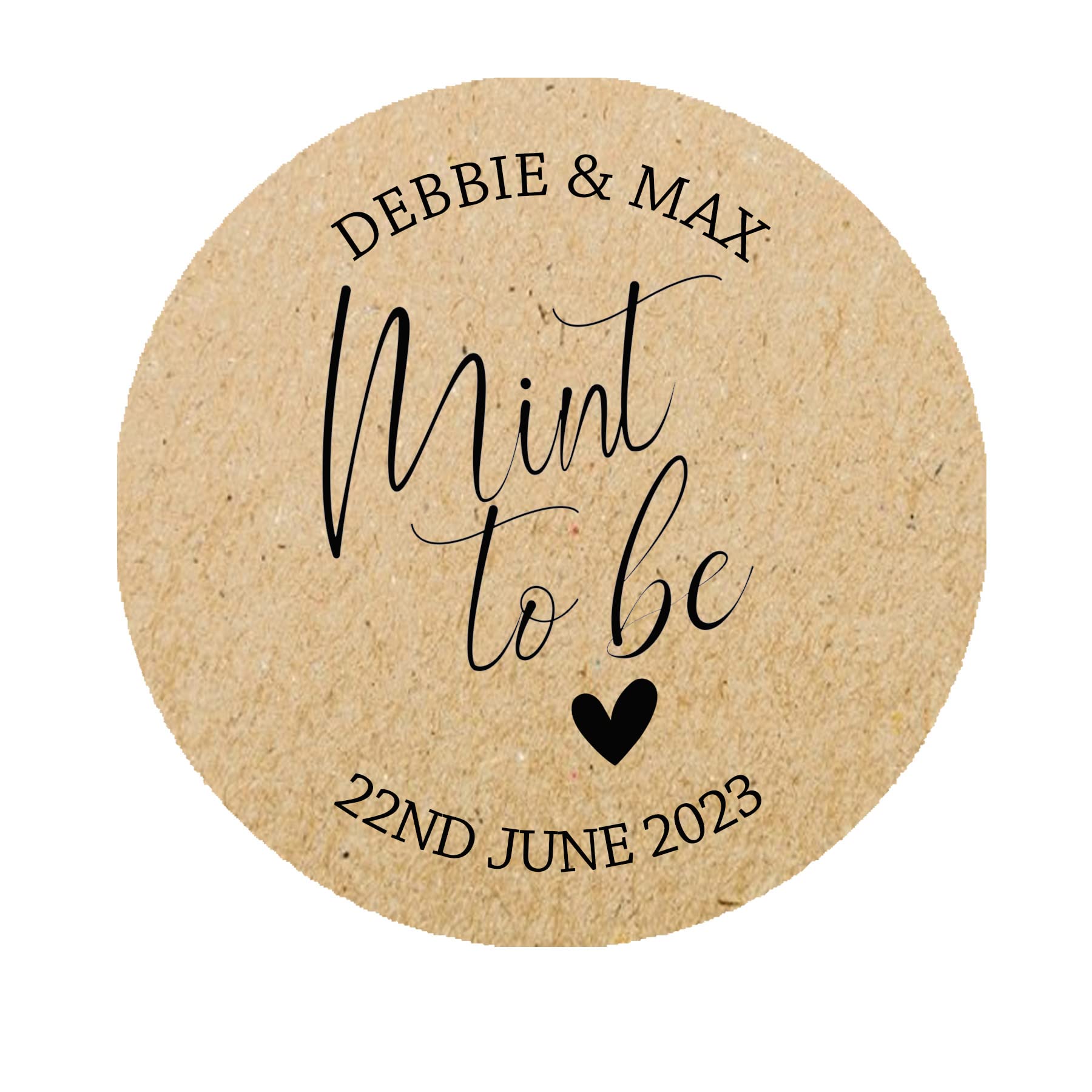 35 Personalised Mint to be Wedding Stickers, Party Favour Label, Party Bag Label, Mint Favour Label - Kraft