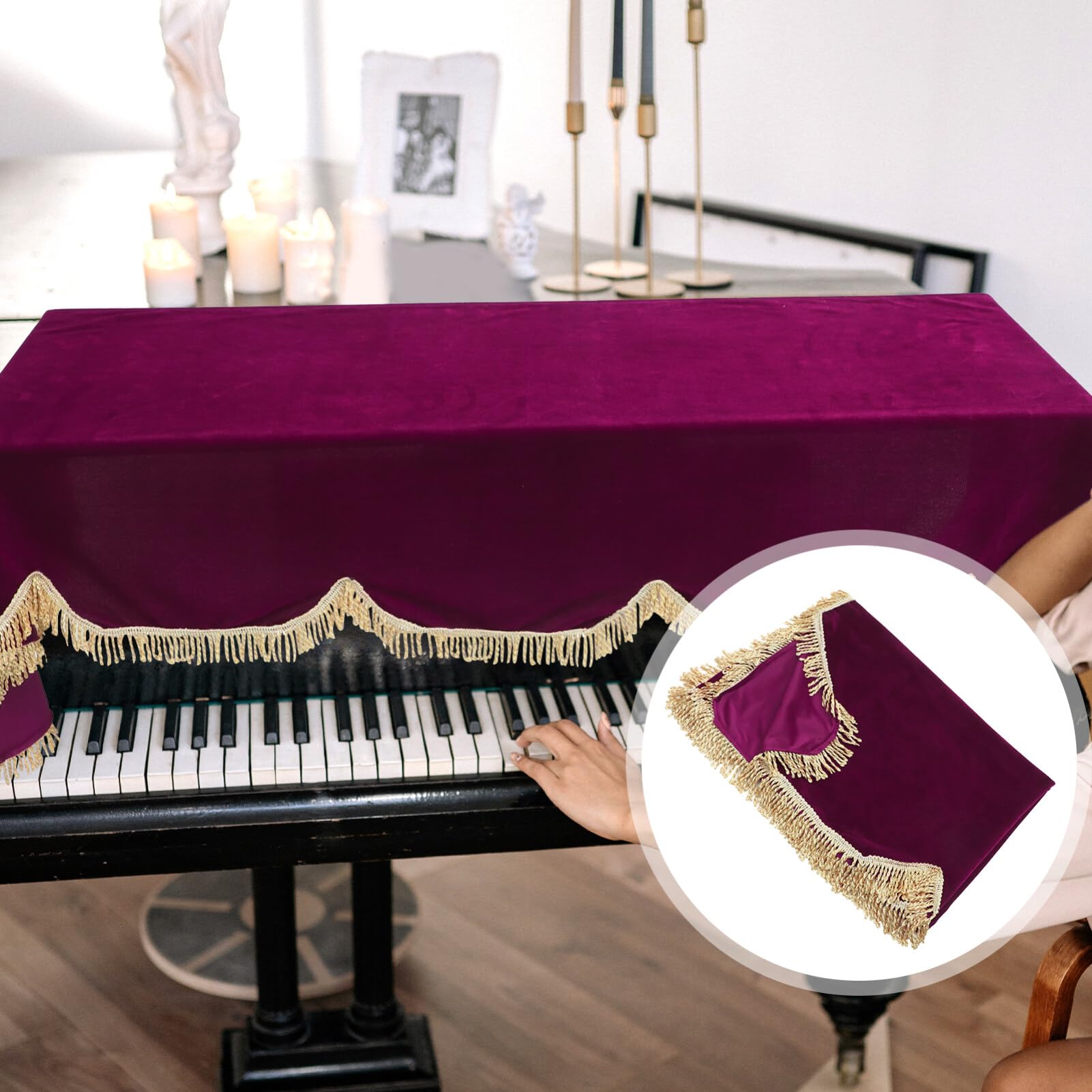 Housse Anti-Poussière Pour Clavier De Piano Électrique – Protection Lavable Et Enroulable En Tissu Noir