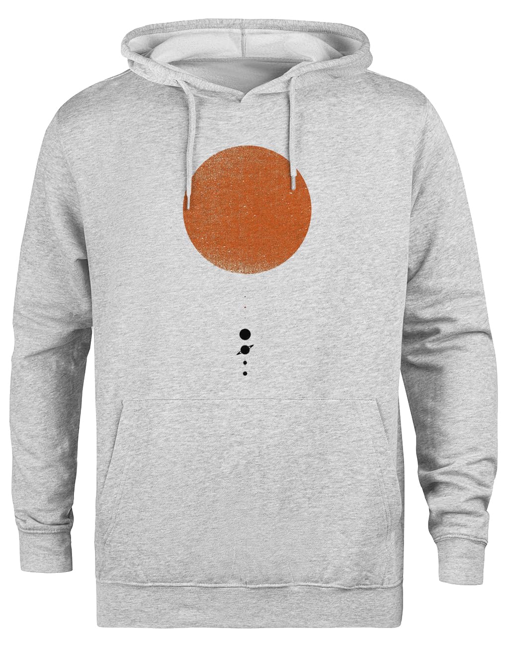 Minimalistyczny Układ Słoneczny Unisex Szara Bluza Ekologiczna z Kapturem Unisex Grey Hoodie Eco-Friendly Hooded Jacket