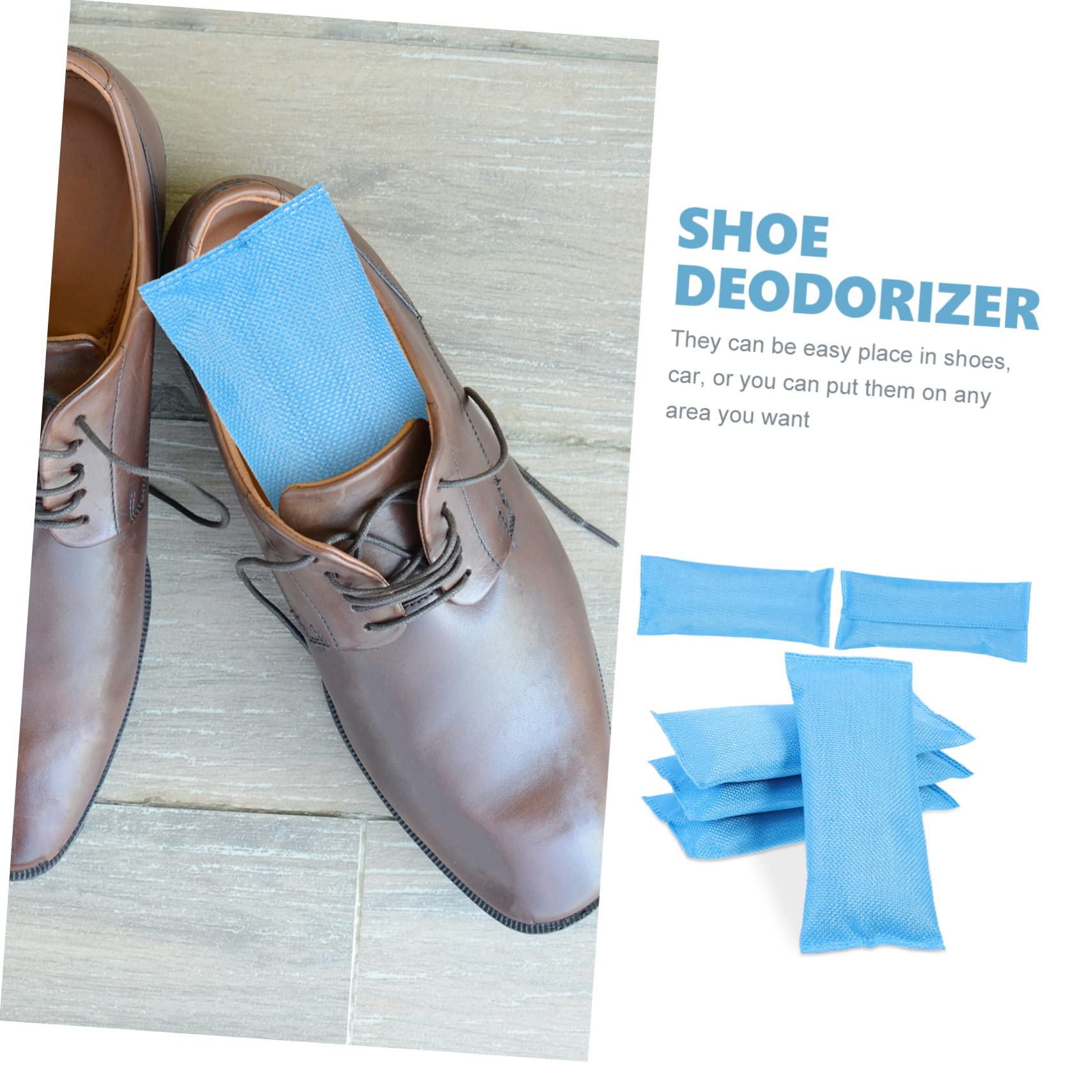 Hemobllo Sacchetti Deodoranti Per Ambienti e Deodorante Per Scarpe in Carbone Di Bambù, Professionale e Sostituibile, Assorbiodori e Umidità Per Armadi, Auto e Spazi Chiusi – Confezione Da 6 Pezzi