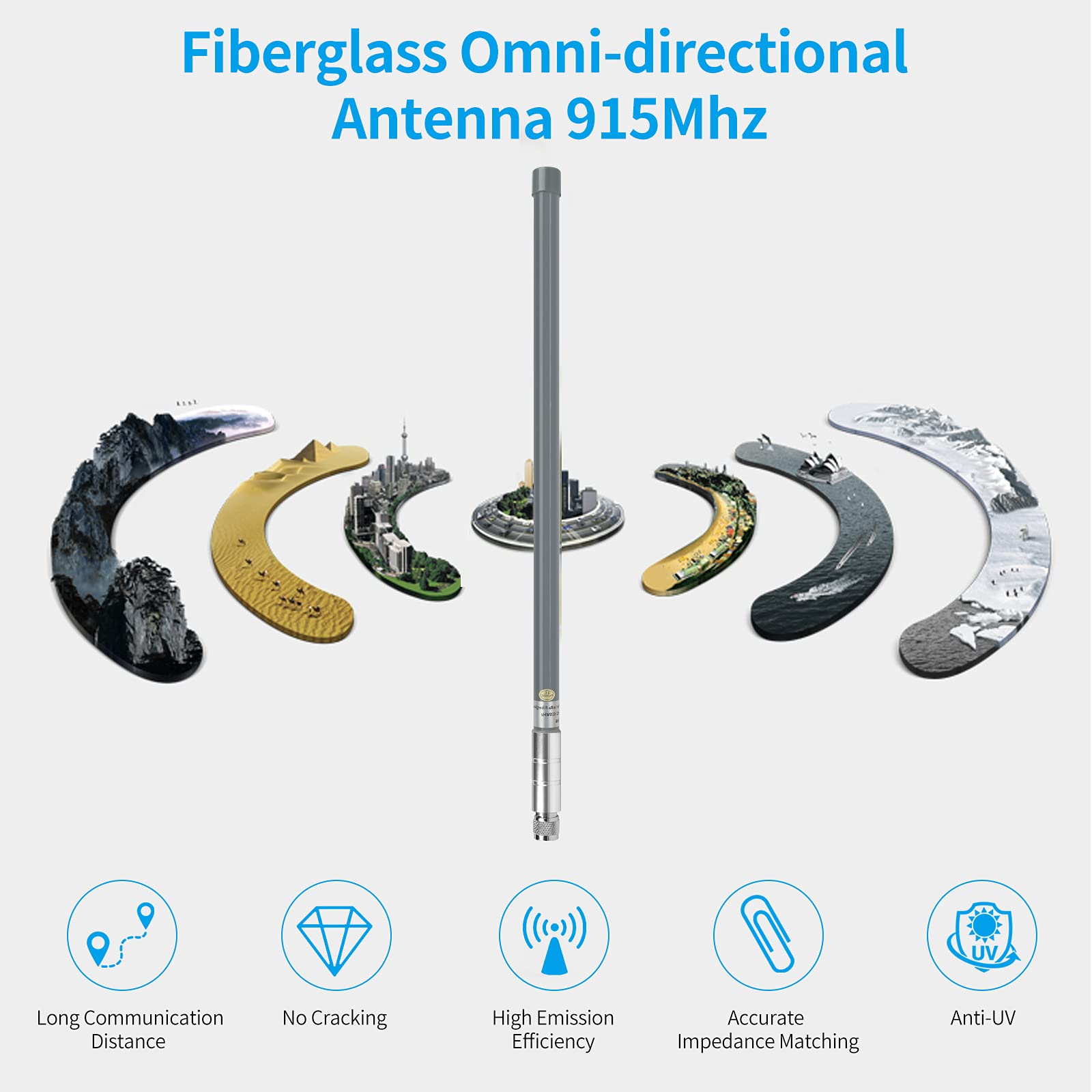 Nelawya Antenne LoRa Extérieure 5.8 DBi 868MHz Fibre De Verre N Type - Hotspot Helium Miner