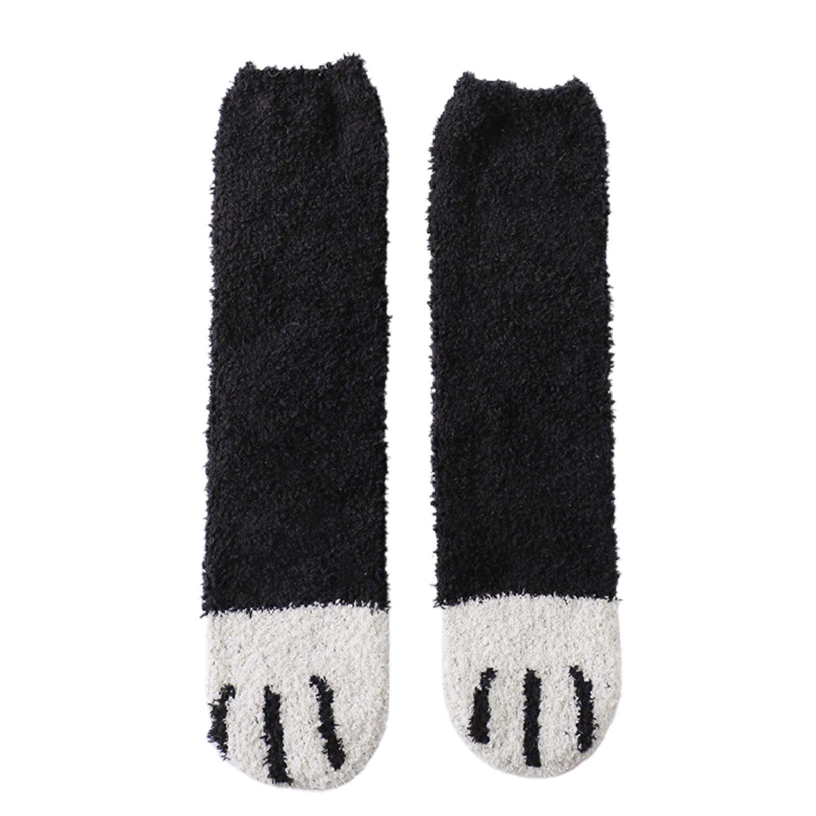 GUMEI Women Winter Fuzzy Fluffy Warm Slipper Socks Cute Cat Paw Floor Sleeping Hosiery