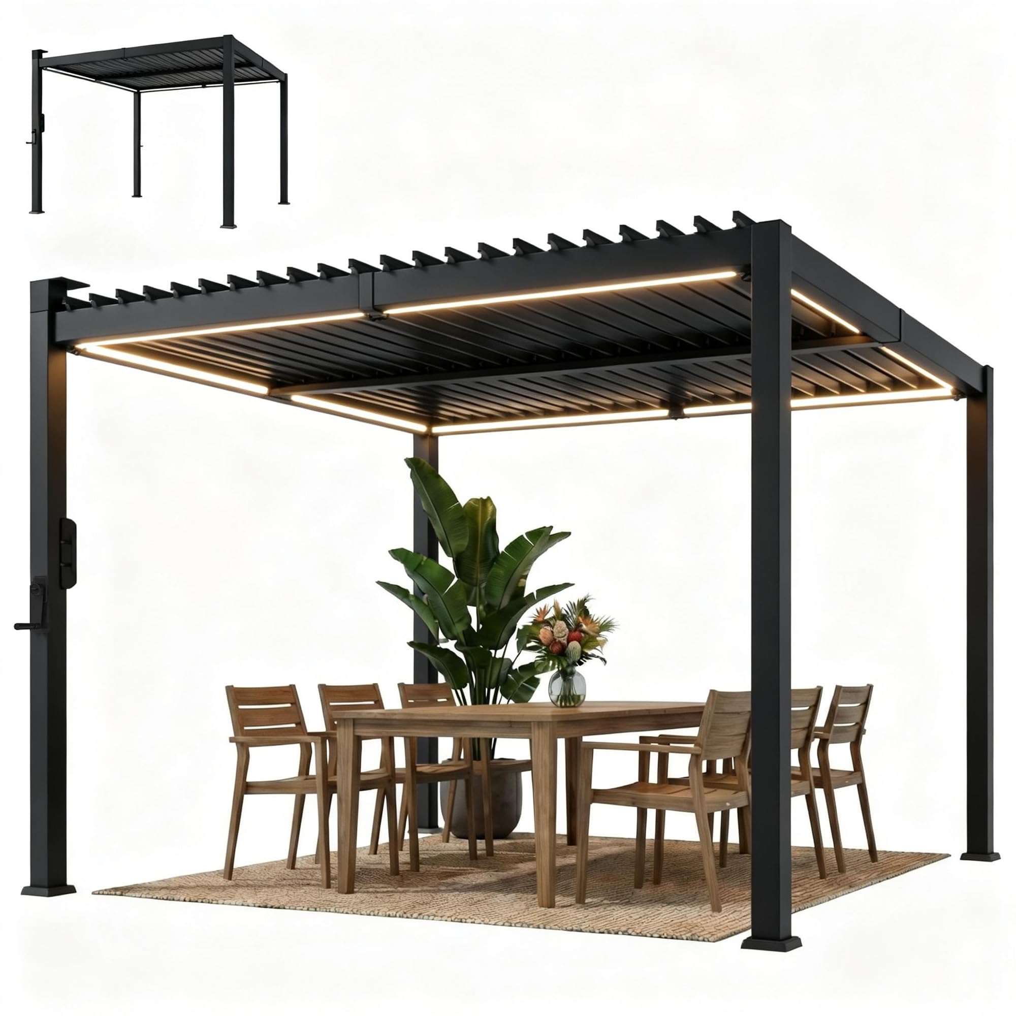 Outsunny Pergola bioclimatique 3x3m