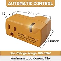 Vista 7 de MAXKOSKO Freeze Thermostatically Controlled Outlet，Automatically Turn On Below 38 °F and Off Over 50 °F