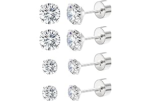 20g Flat Back Earrings for Women, Hypoallergenic for Cartilage