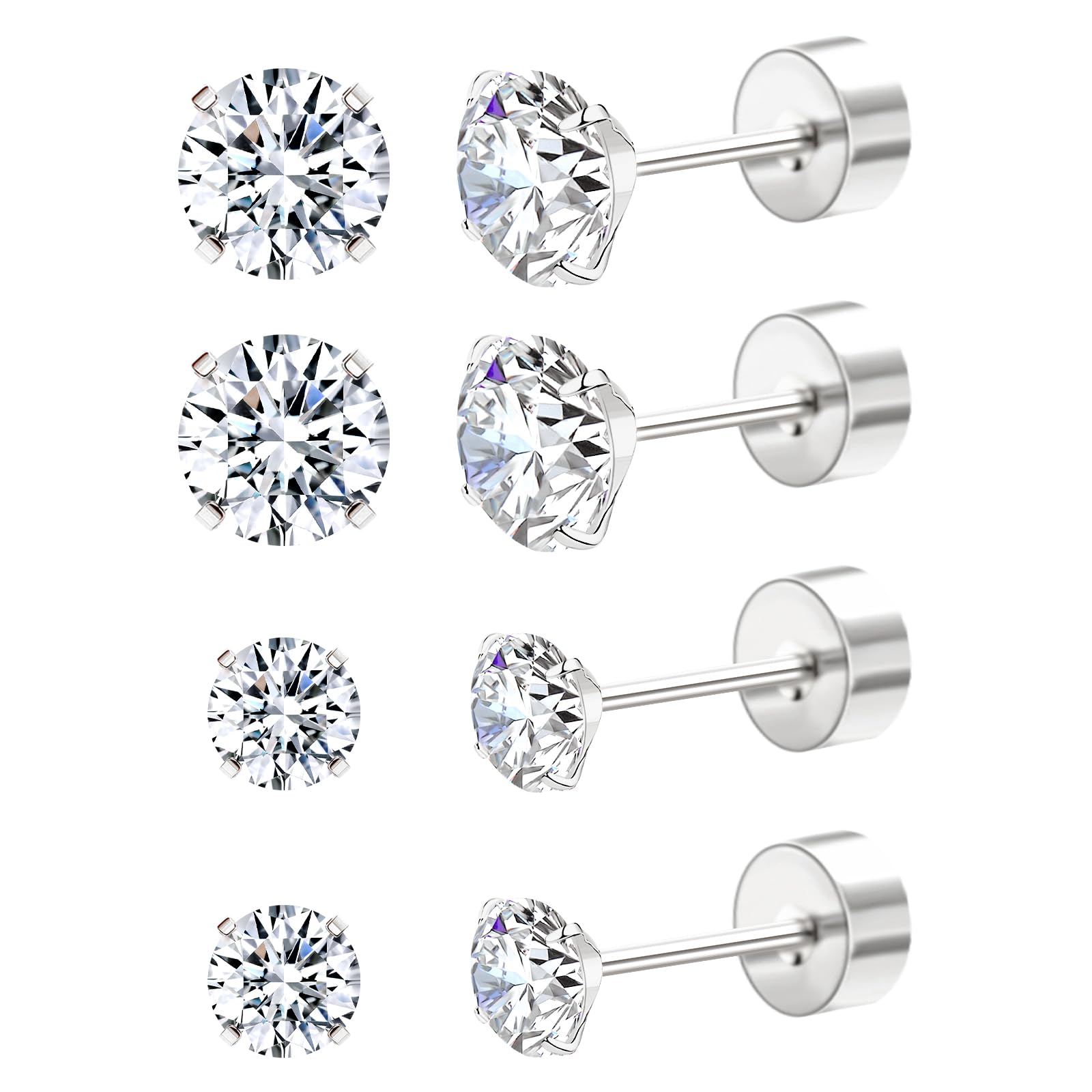 Flat Back Earrings for Women Valentine's Day Gifts, Nap Earrings as Flat Back Earrings Hypoallergenic for Cartilage, 20g Cartilage Stud Earrings as Birthday Gifts