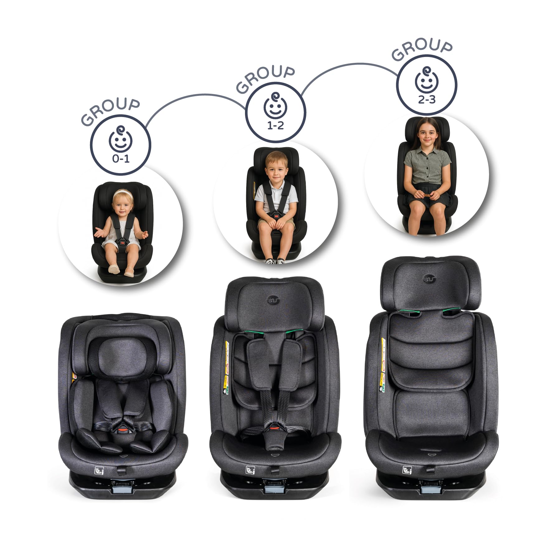 Bebies First Autostoel Groep 0/1/2/3 Entour I-Size Zwart | Baby & Tiener Megastore