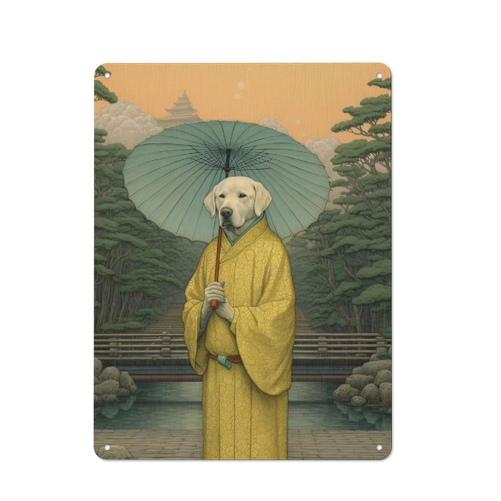 Labrador Geisha Retro-style Tin Sign 40x30cm for Café Or Restaurant, for Cooler-season Styling in Café And Restaurant