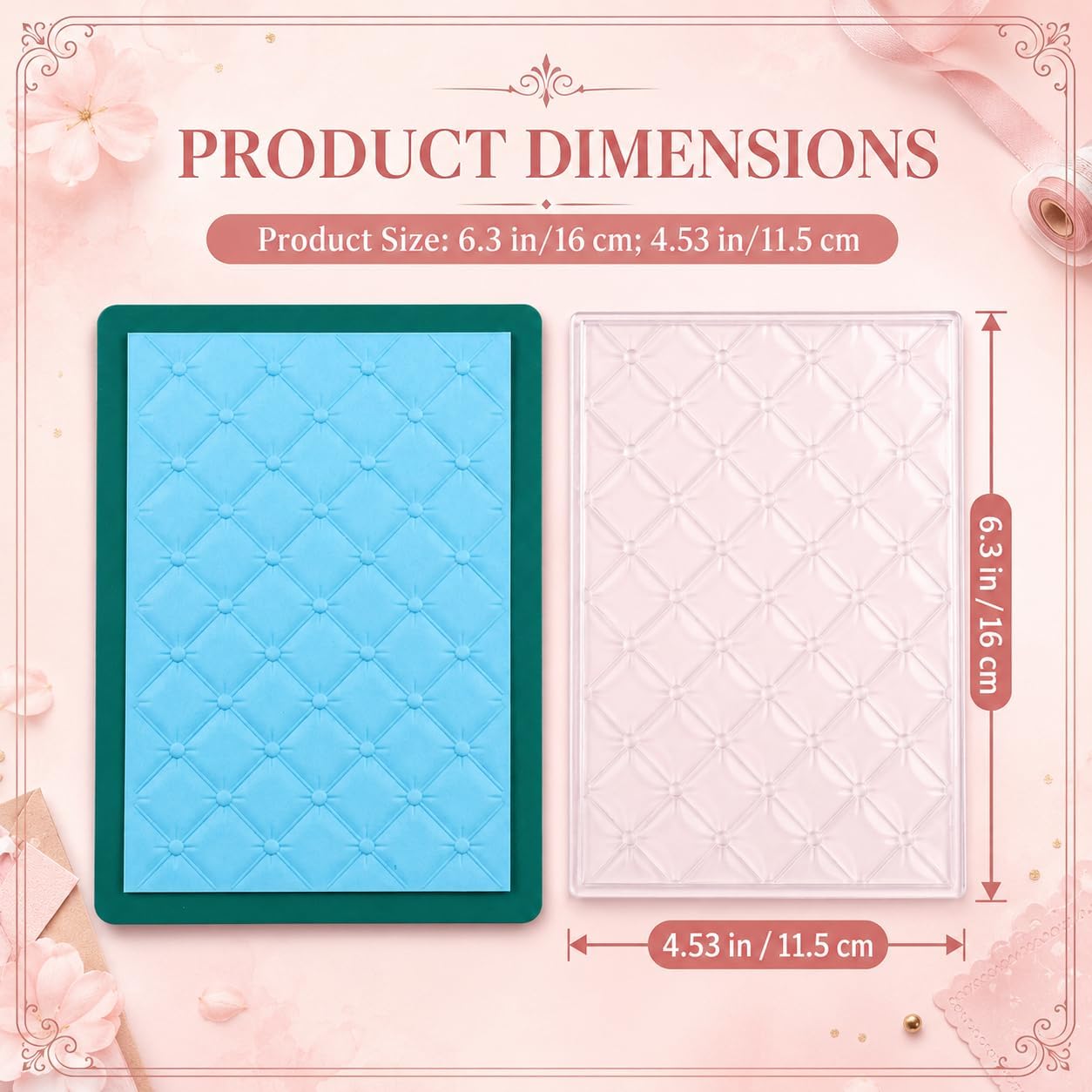 VZYUVY 2 PCS 3D Embossing Folders for Card Making, Clear Plastic Embossing Folder for Scrapbooking Paper Crafts