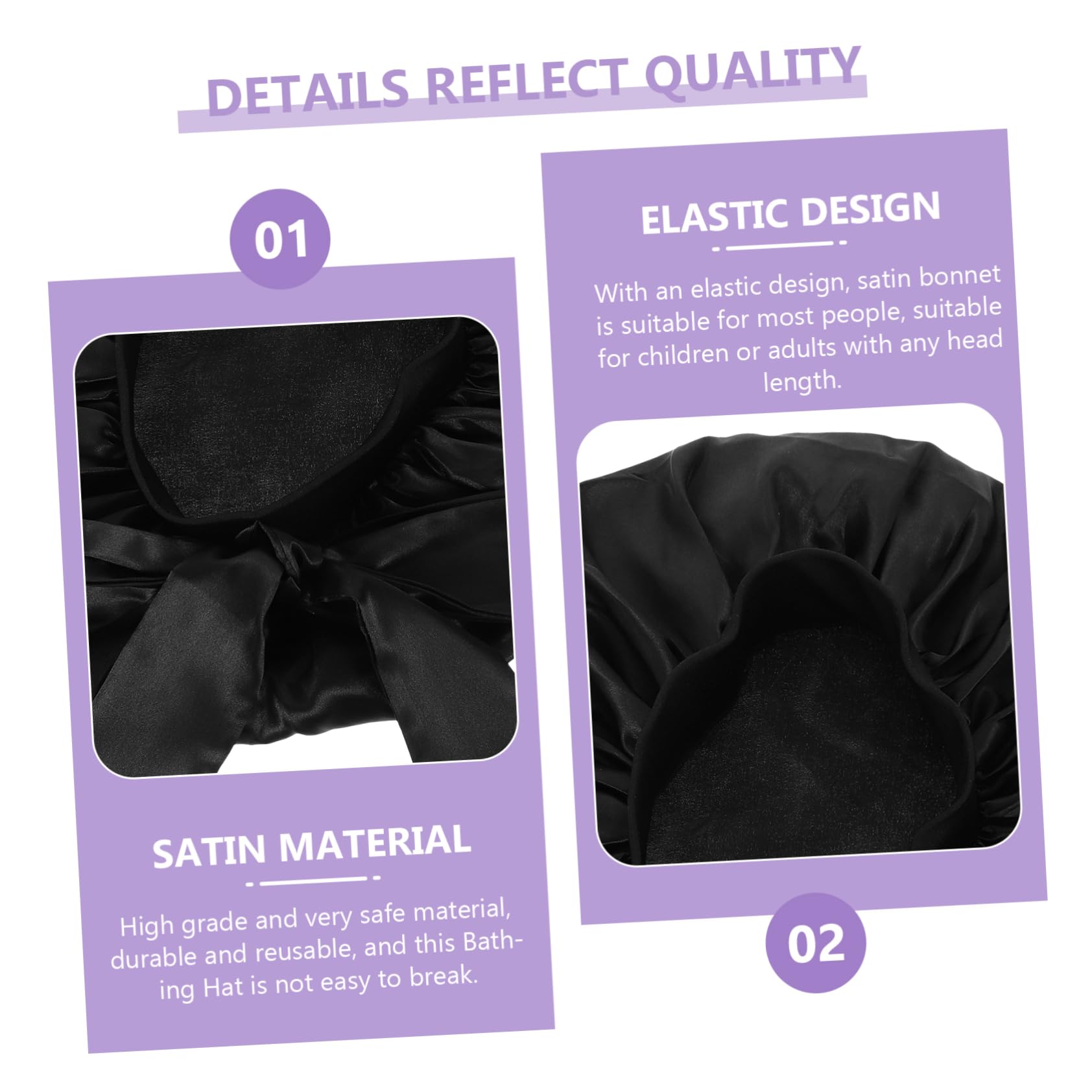 Housoutil 4stücke Bowknot Satin Duschhaube Für Damen Extra Große Wasserdichte Badekappe Für Lange Haare Wiederverwendbar Für Spa Schlaf Und Kosmetik