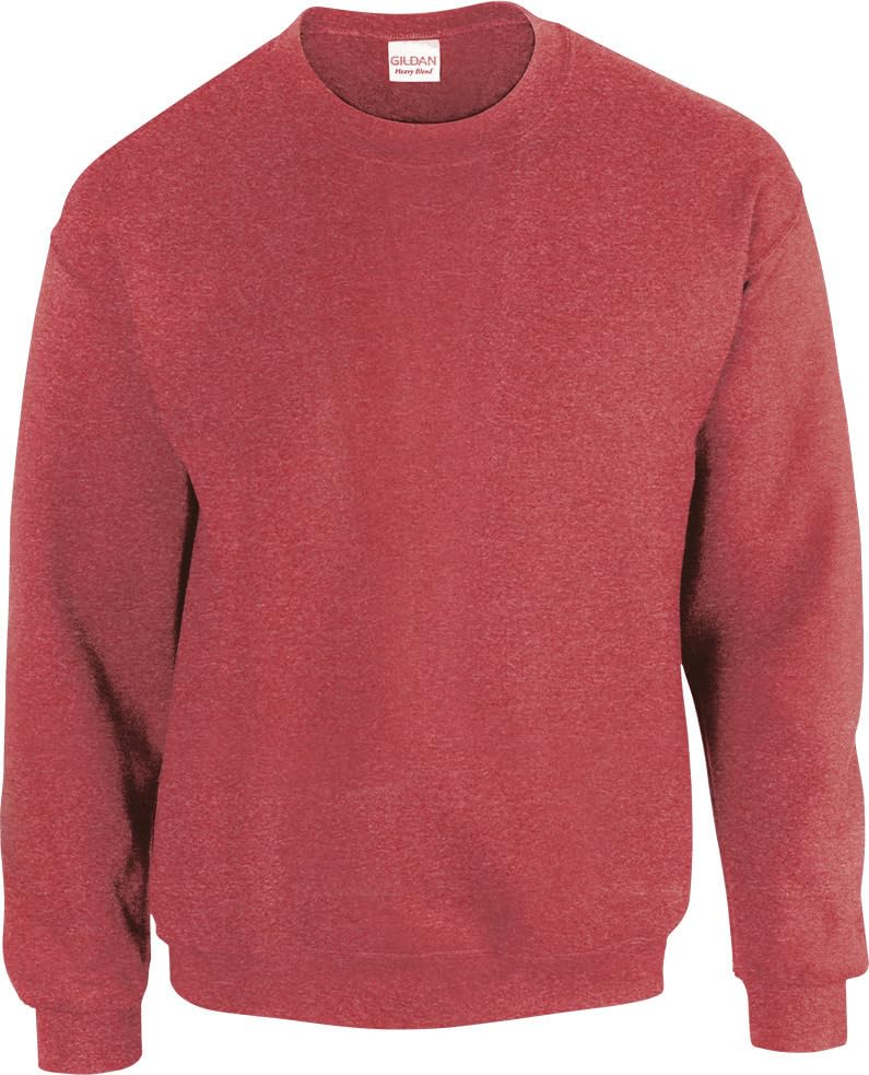 TICTEX Unisex Sweatshirt by Gildan|Heavy Blend Crewneck Sweatshirt für Herren und Damen|Arbeitskleidung ohne Kapuze in vielen Farben|Basic Sweatshirt mit Rundhals|Heather Heather Sport Scarlet Red,L