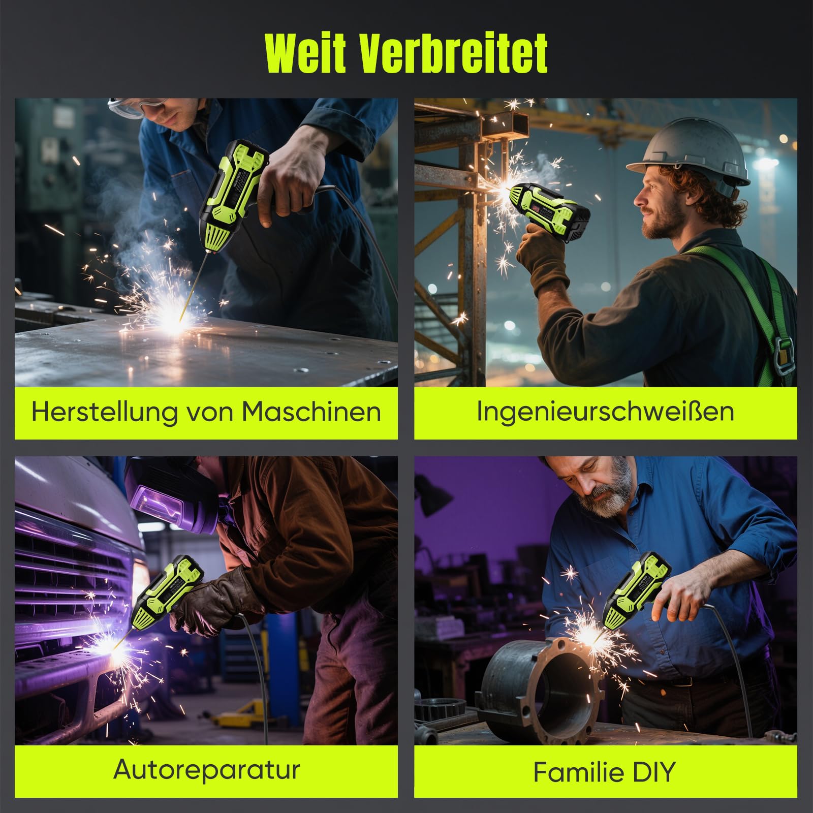 Lichtbogenschweißgerät, 220 V Handschweißgerät mit 6 Variable Stromeinstellungen, 20-200ampfbarem Ausgangsstrom, geeignet für 3/32 "-1/8" (2,4-3,2 mm) Schweißstangen (grün)