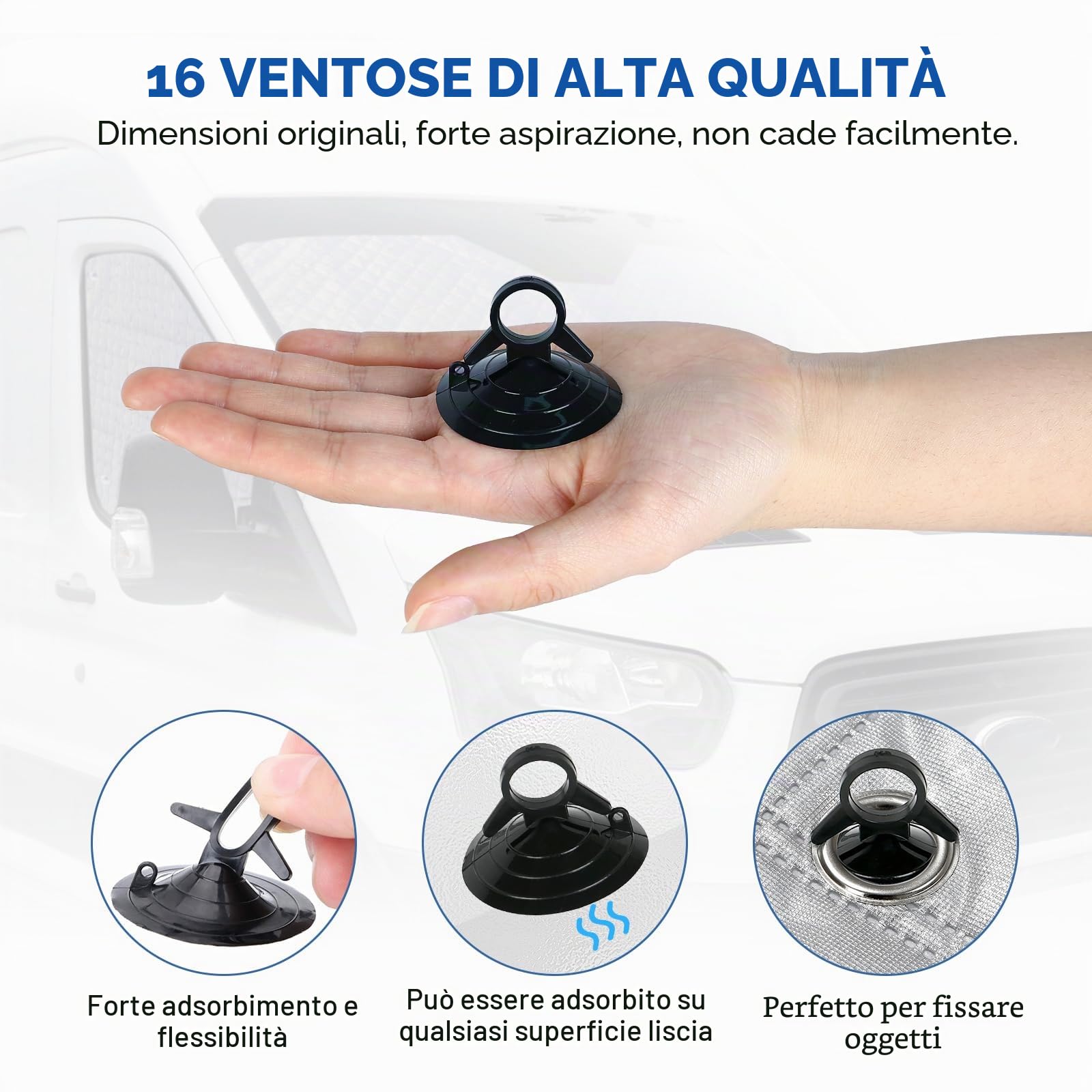 Oscurante Termico Interno per Citroen Jumpy Opel Vivaro Fiat Scudo 2016-2025, 3 PCS Parasole per Parabrezza Interno ai Raggi UV per la Privacy e il Controllo della Temperatura