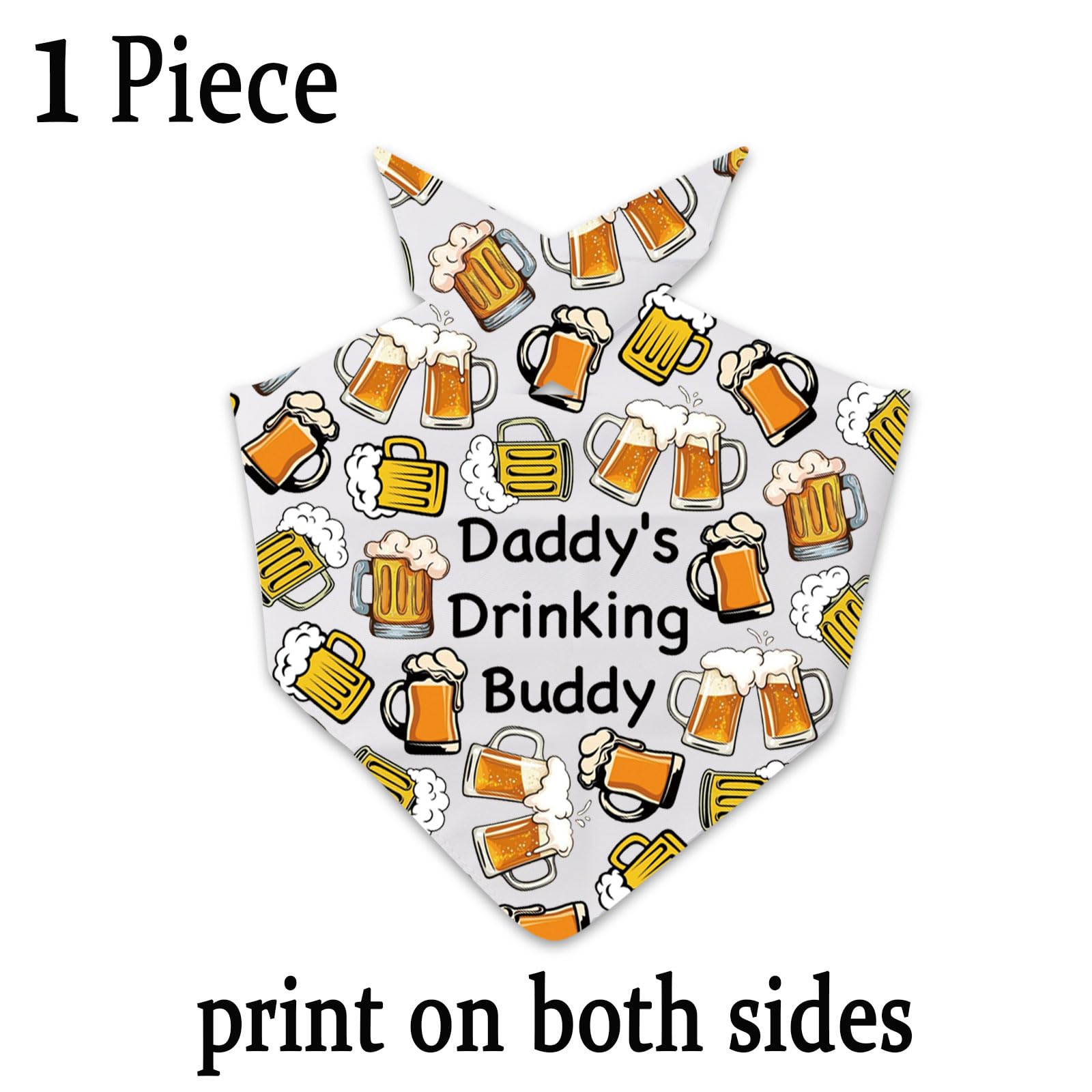 1 Piece Daddy's Drinking Buddy Dog Bandana Beer Lovers Gift (Daddy's Drinking Buddy D UK) - Image 2