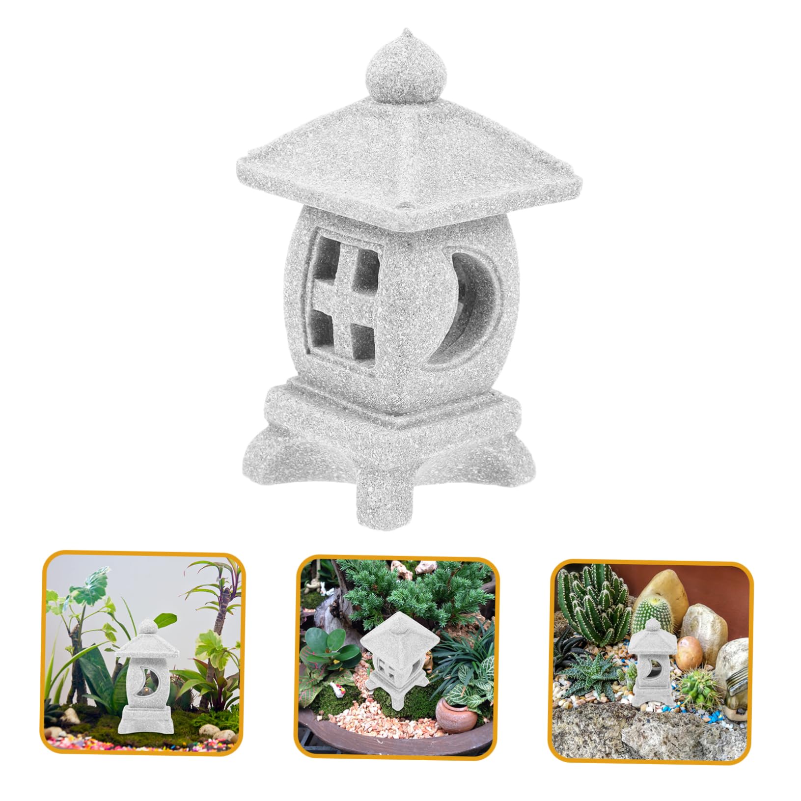 BESPORTBLE 3 Piezas Adornos De Lámpara De Piedra Pagoda Piedra De Aire del Acuario Jardín De Hadas Piedras De Acuario Memorial Grava De Acuario Pequeños Adornos De Estanque Linterna Roca