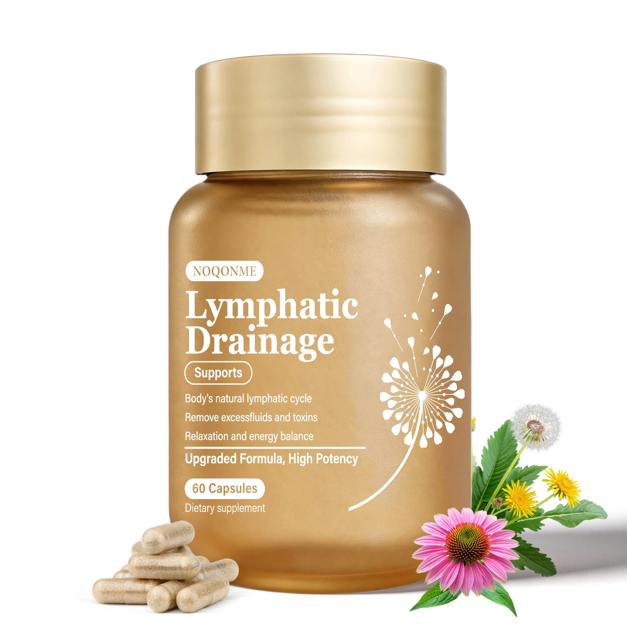 Lymphatic Drainage Supplements Capsules Natural Herbal - 60 Capsules