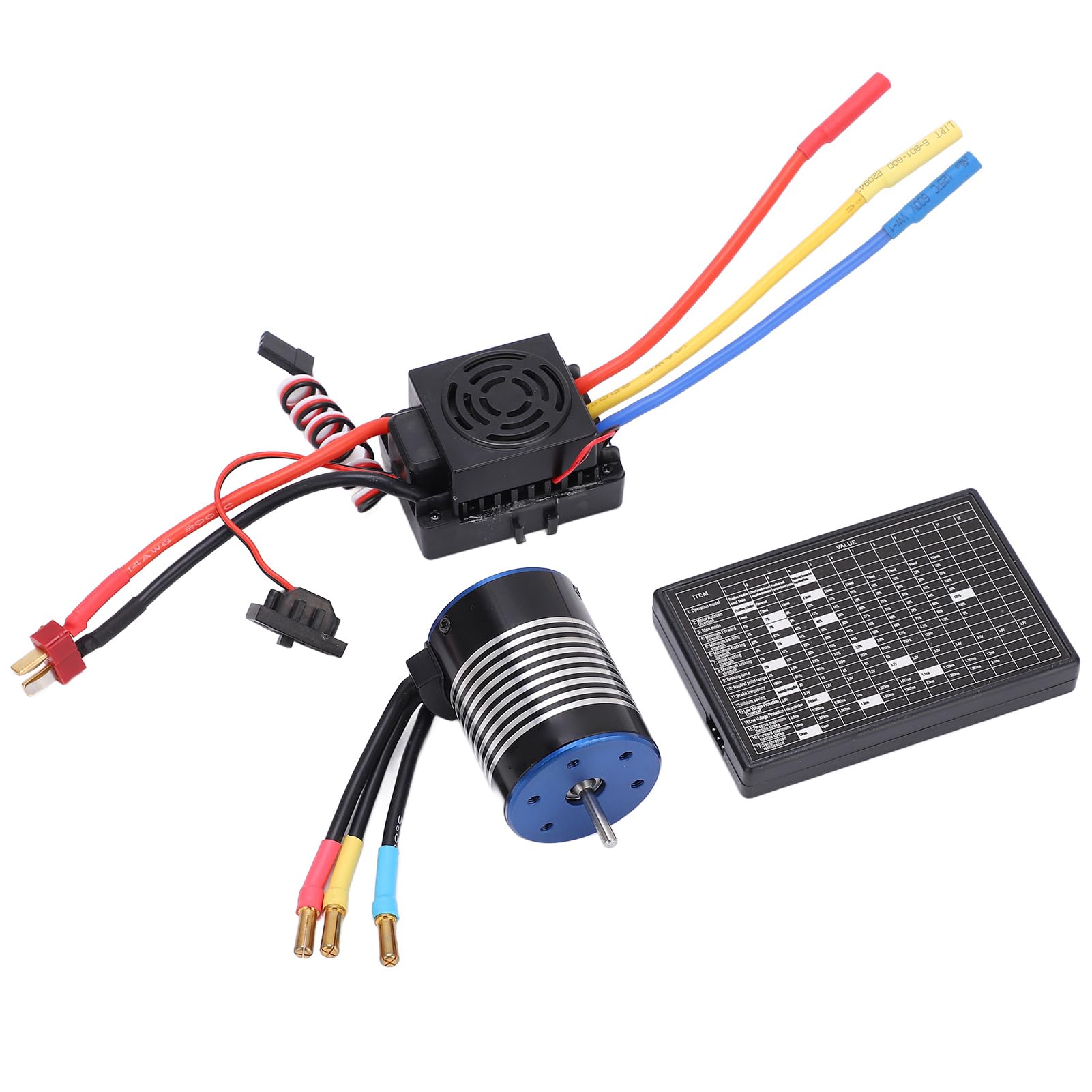 Juego de motor 3650 3500KV Kit de control de velocidad de alto rendimiento sin escobillas para coche RC Plata Negro