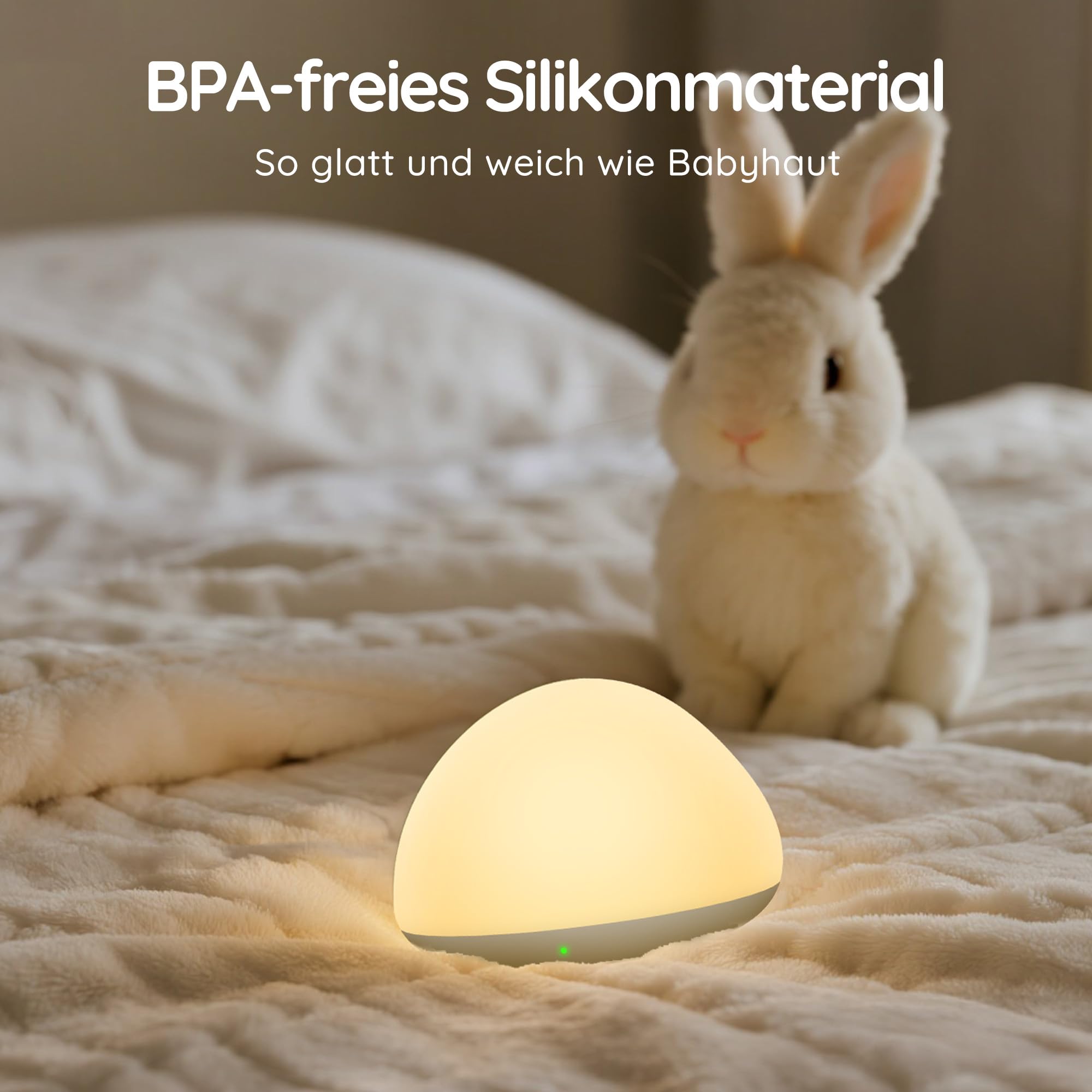 Nachtlicht Kinder, RGB Silikon Stilllicht Nachttischlampe, USB Wiederaufladbar, Mit Timer Dimmbar Touch Kinderbett Nachtlicht, Kinder Schlafzimmer Dekor Kinder Geschenke