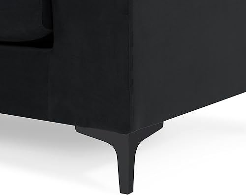 Miniatura 174 de Sofá modular moderno en forma de L, con diván extra ancho y patas doradas Gris,Negro -,Verde,Naranja,Gris oscuro,marino,Púrpura