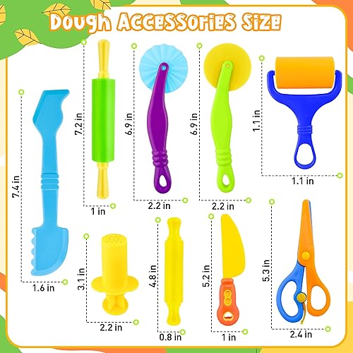 Miniatura 3 de Herramientas de juego de masa para niños, 35 piezas de herramientas de arcilla accesorios de juego con cortadores, rodillos, rodillos, tijeras de