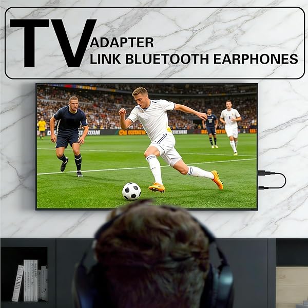 Bluetooth Adapter for TV, Bluetooth Transmitter for TV USB Bluetooth Adapter for PC, USB Bluetooth Adapter for Car, Wireless Audio Solution for Home Living Room Car Office Use - 4
