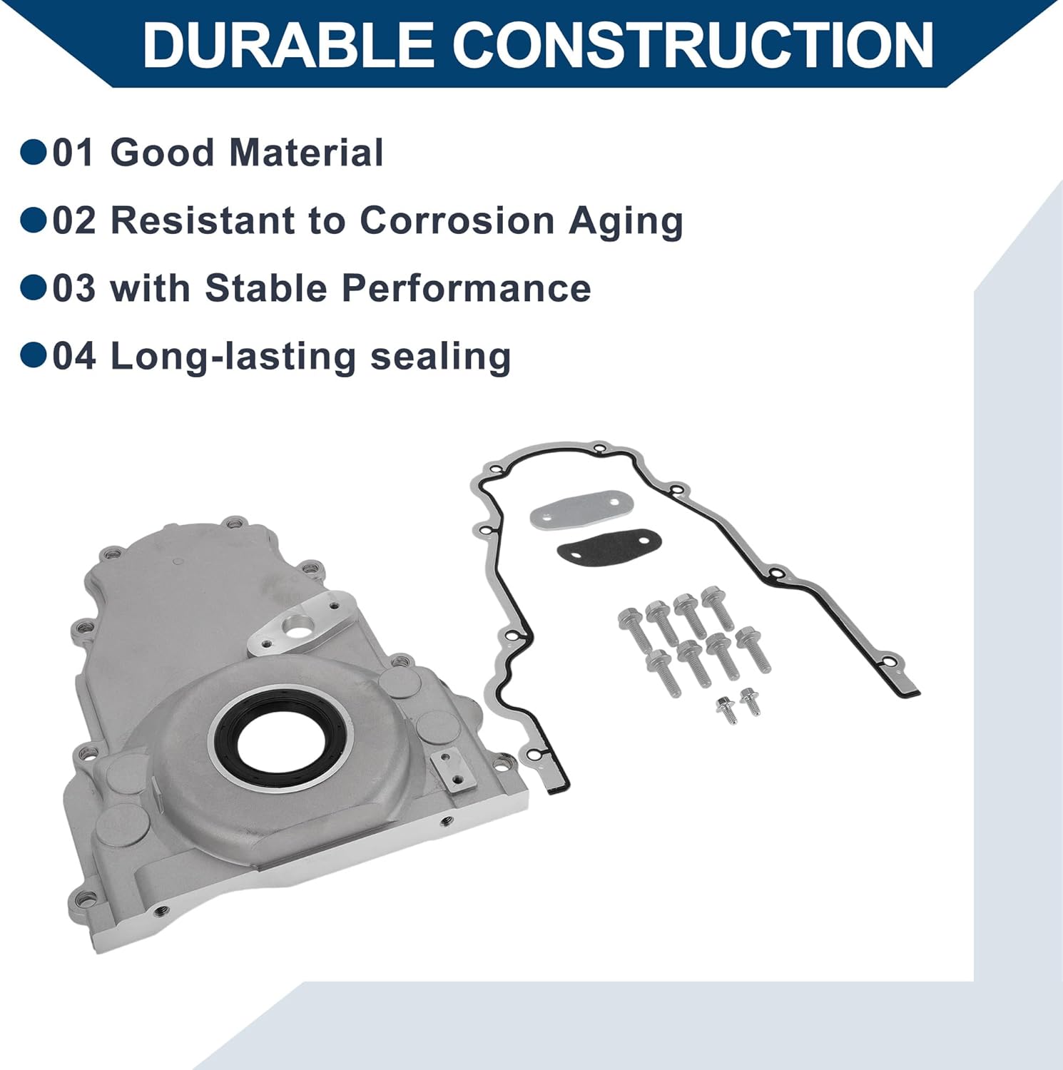 No.12633906/12561243/12600326 Engine Timing Cover Gasket Set for LS2 LS3 Gen 4 LSx 4.8L 5.3L 6.0L 6.2L Engines Chain Case Cover Gasket 1 Set