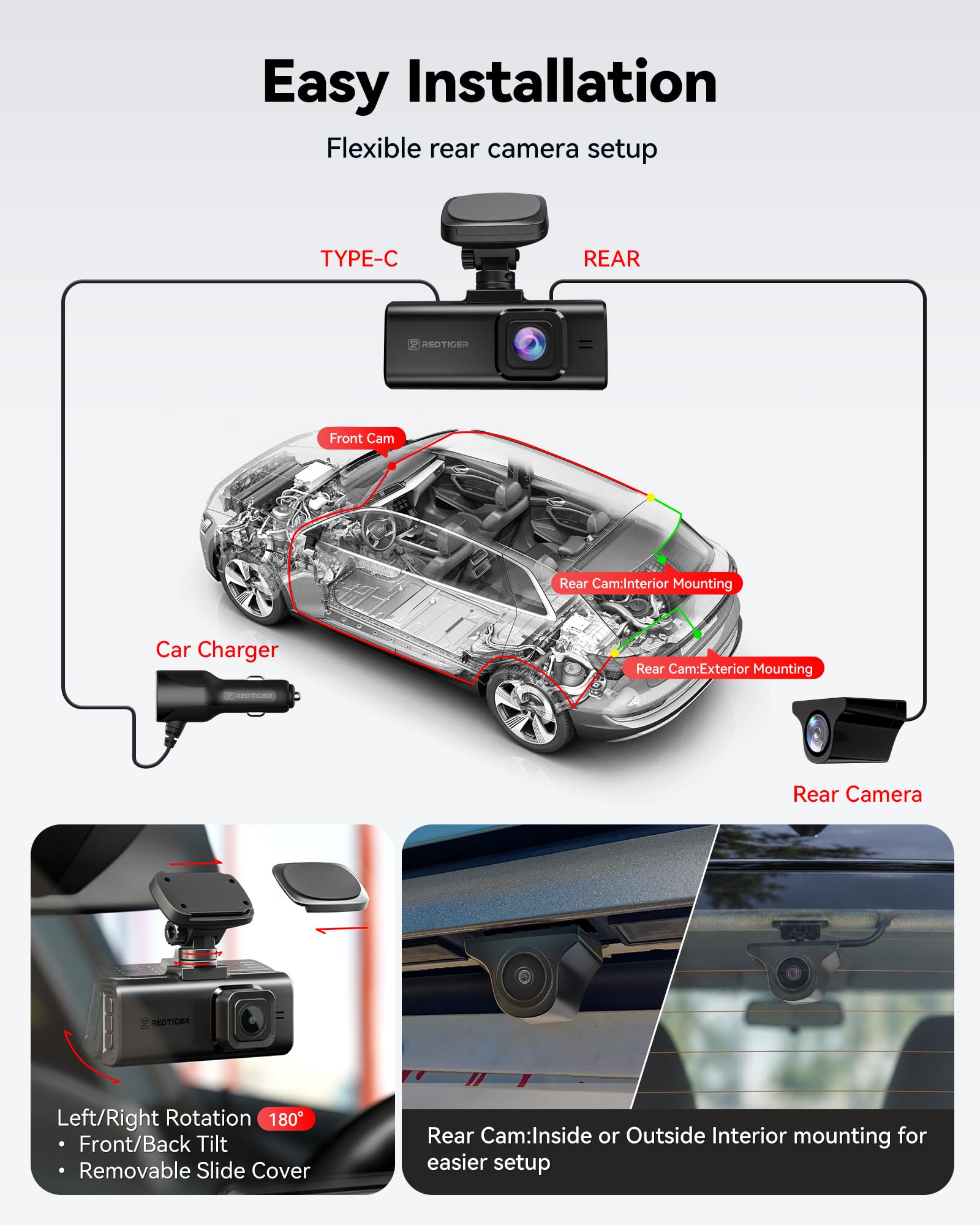 REDTIGER F7N Elite 4K Dual Dash Cam - 2 Channel -8