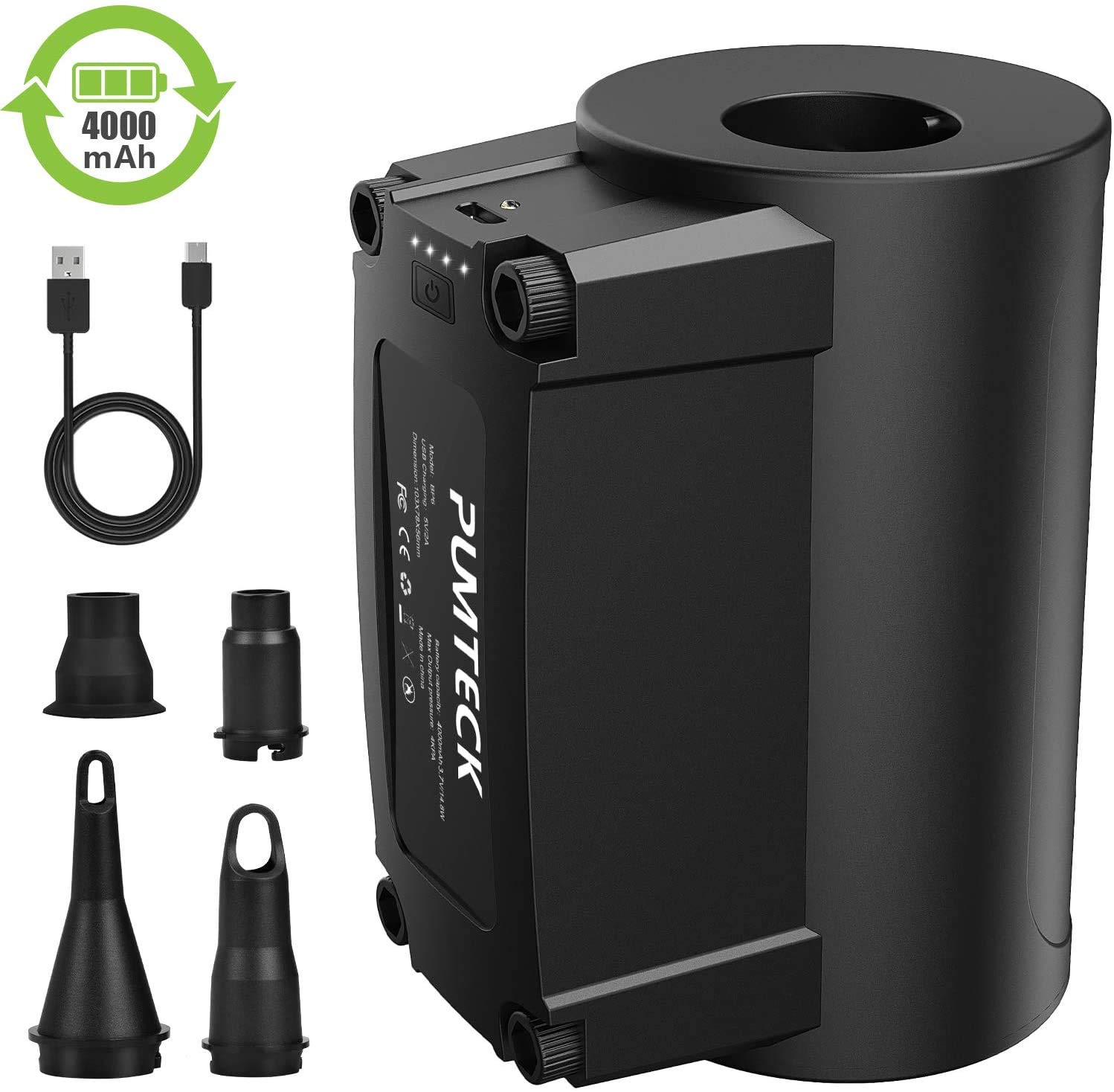 Electric Rechargeable Inflator, Quick-Fill Electric Air Pump for Inflating/Deflating Pool Inflatables, Exercise Ball, Air Mattress, Air Boat