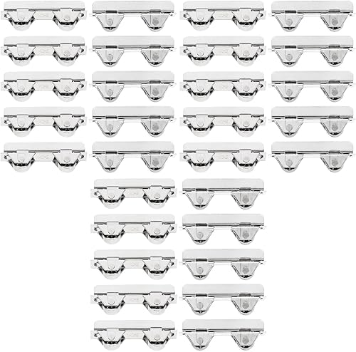 Miniatura 1 de 20 piezas de accesorios de armario de montaje inferior Ers pantalla plateada para gabinete, polea de rueda de repuesto de empuje inoxidable,