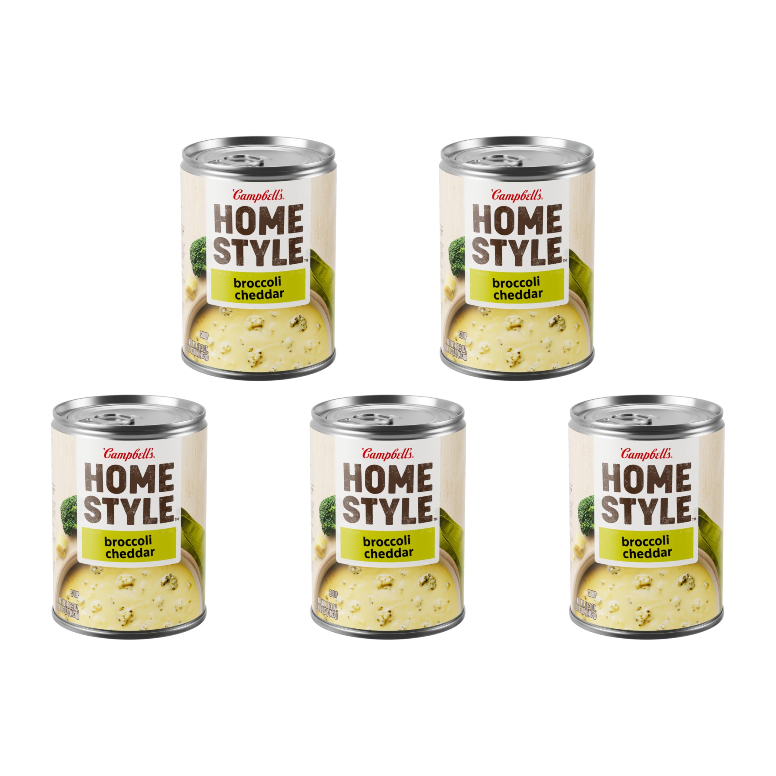 Campbell’s Homestyle Broccoli Cheddar Soup, 16.3 oz Can (Pack of 5)