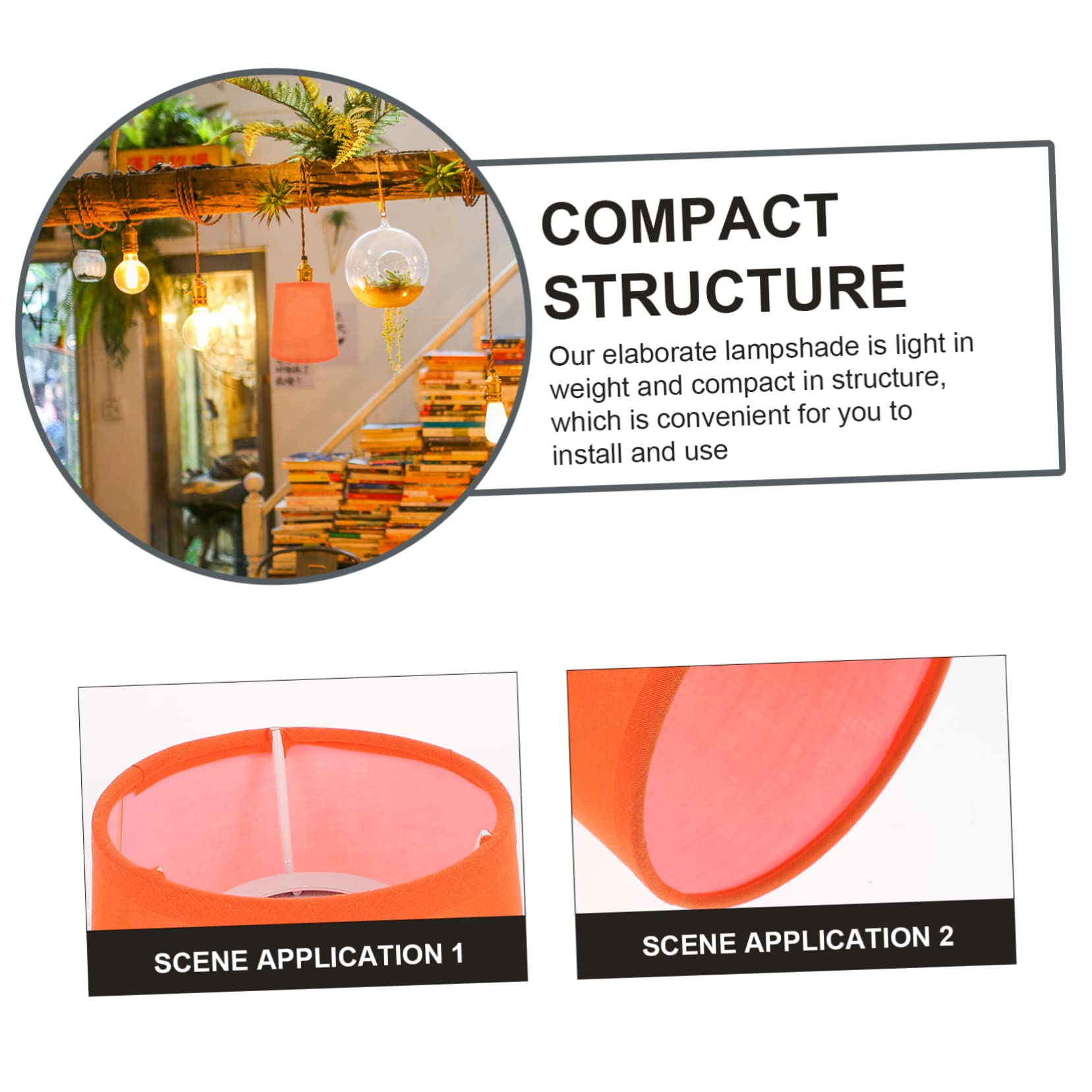1Pc Orange Cloth Pendant Lamp Shade Simple Decorative Hanging Light Cover for Home Bedroom Living Room and Study - Image 4