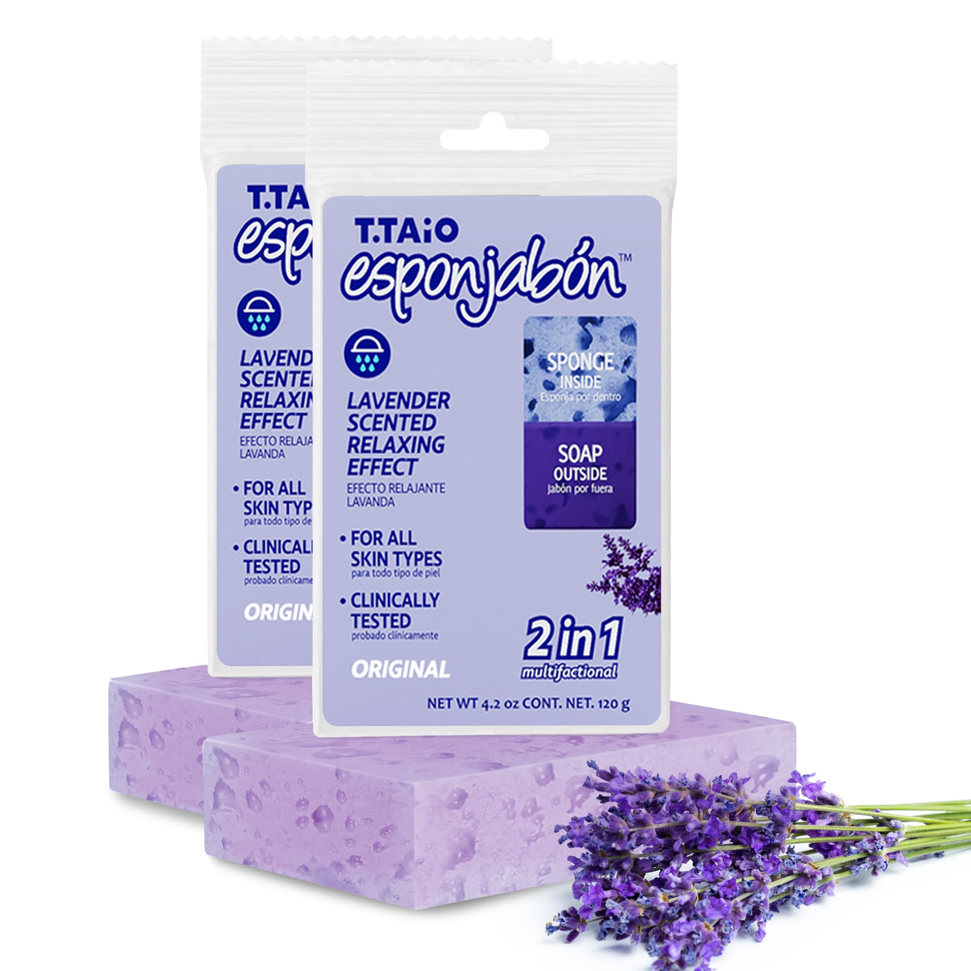 T.Taio Esponjabon Soap Sponge - Cleansing Shower Scrubber - Cleaning Bath Wash Scrub - Oil Removal - Massage & Lather Foot, Elbow, & Face - Bathroom