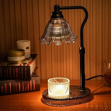 Flower Candle Warmer Lamp with Timer & 4-Level Dimmer, Adjustable Height