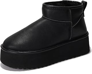 100% Genuine Leather Ankle Boots for Women - Anti-Slip Memory Foam Insole Womens Boots - Lightweight Winter Womens Shoes, Ankle Booties for Women (Huggy)