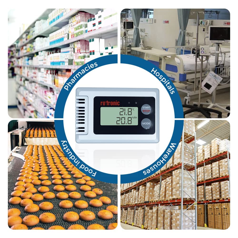 Rotronic HL-1D Registrador de Temperatura y Humedad – Data Logger USB de Alta Precisión para Laboratorio, Farmacia y Cadena de Frío