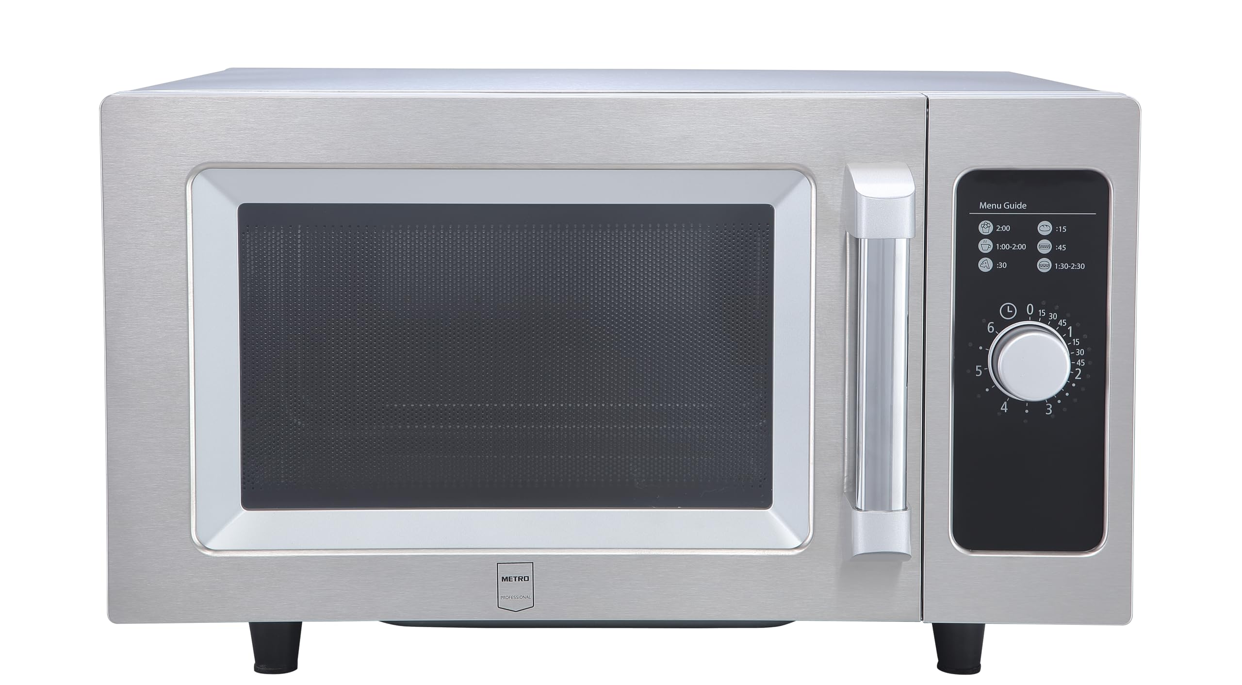 METRO Professional Four à Micro-ondes GMW1125-K, Acier Inoxydable, 51.1 x 43 x 31.1 cm, 1000 W, 25 L, Commande mécanique, Minuterie à Bouton Rotatif, Argenté