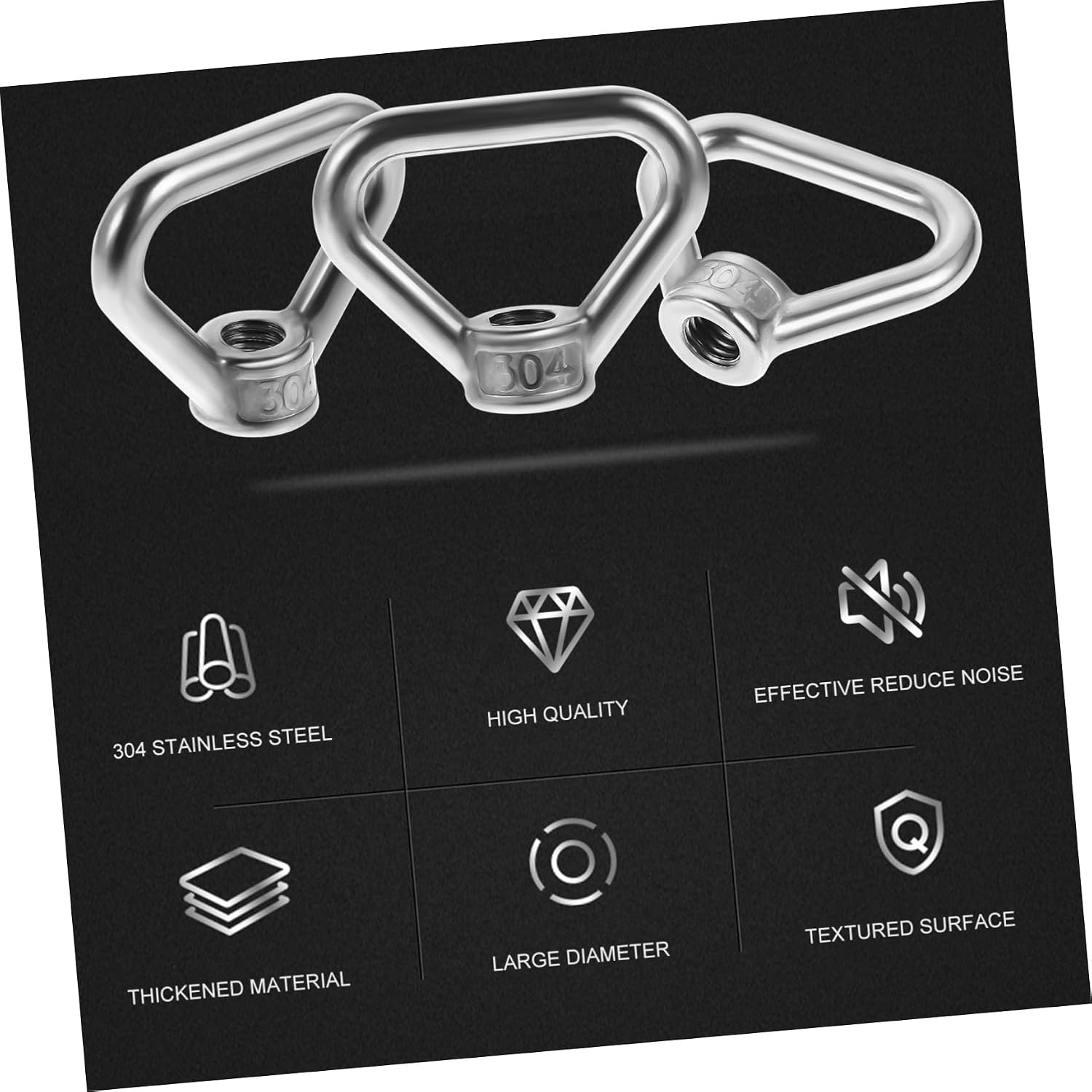 Triangle Lifting Eye Nuts Heavy Duty 4Pcs Stainless Steel Threaded