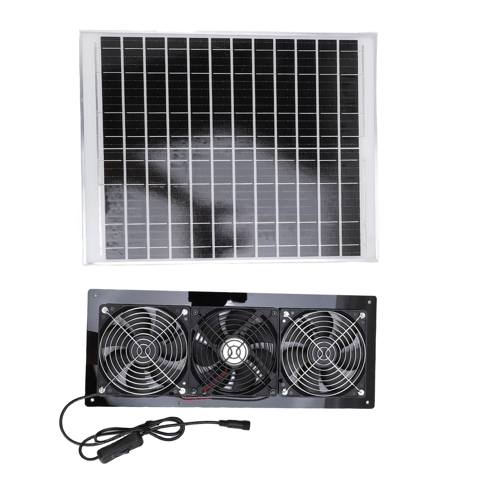 Generic Kit de Ventilador de Escape con Energía Solar, 25W, Resistente a la Intemperie, para Gallinero, Invernadero, Casa para Mascotas, Ventilación de Alta Eficiencia
