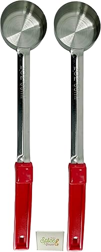 Cuchara de servir de acero inoxidable para control de porciones, paquete de 2 (2 onzas, sólida)