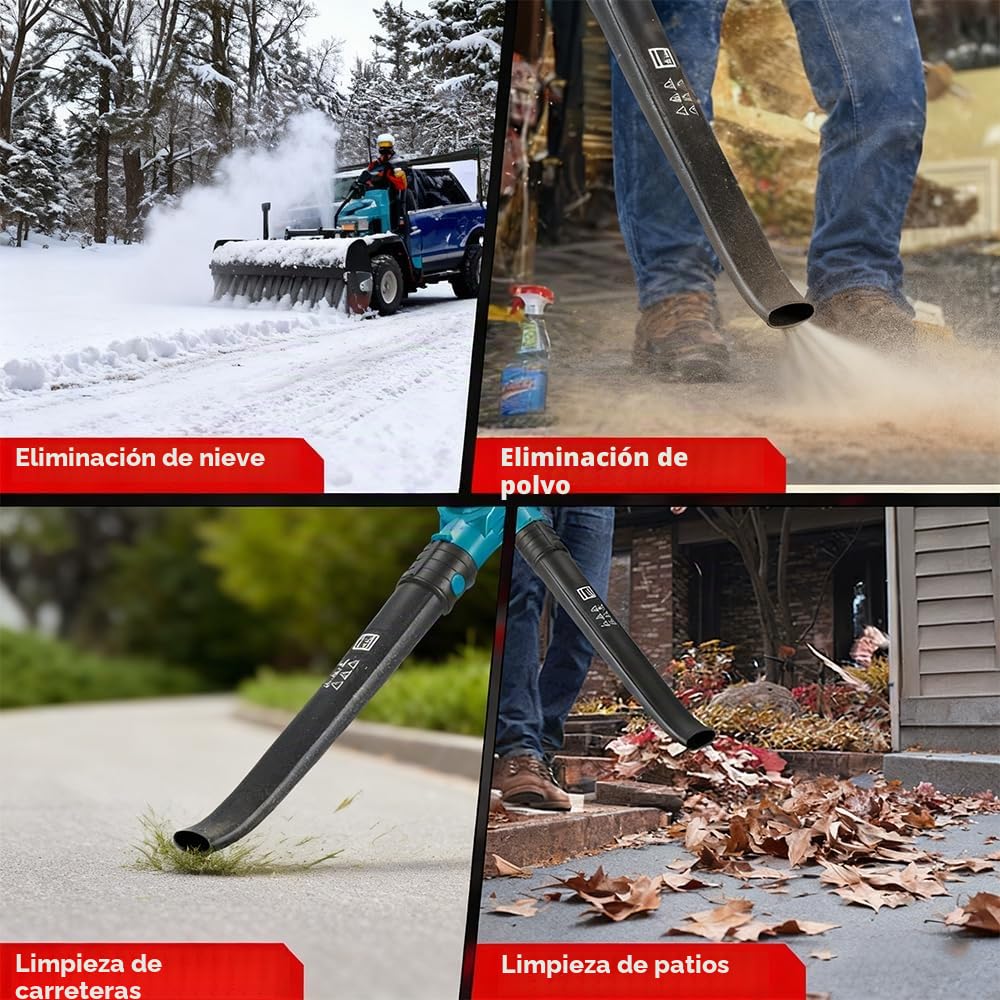 Soplador de Hojas 61m/s, Flujo de Aire de 2,8 m³/min Aspirador eléctrico | Construcción Presurizada, 5 velocidades, para Jardinería, Cuidado del Césped, Limpieza de Nieve