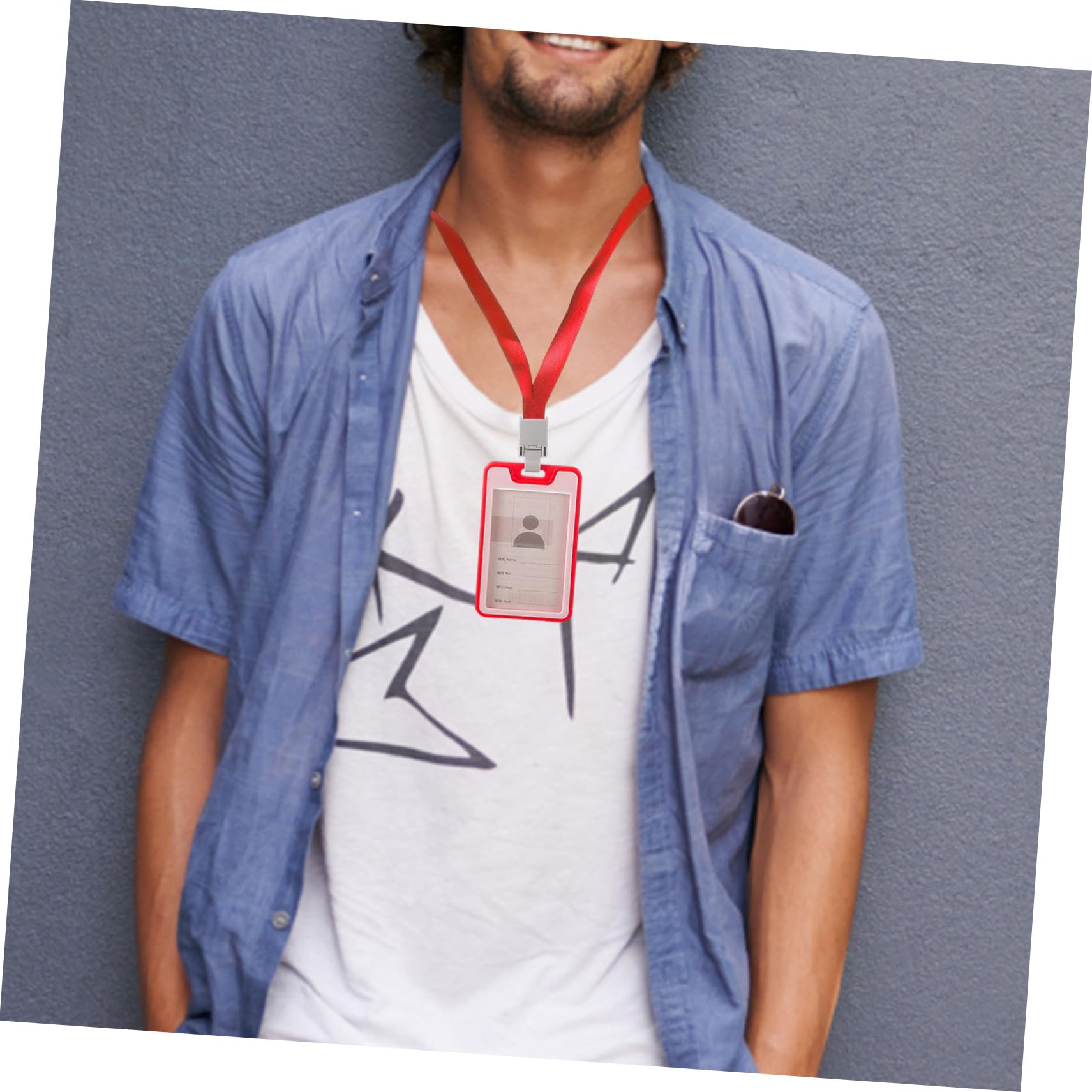 EXCEART 50stücke Id Kartenhalter Mit Lanyard Robuste Ausweishalter Für Studenten Und Mitarbeiter Doppelseitiges Design Transparent Und Wiederverwendbar Für Verschiedene Kartenarten