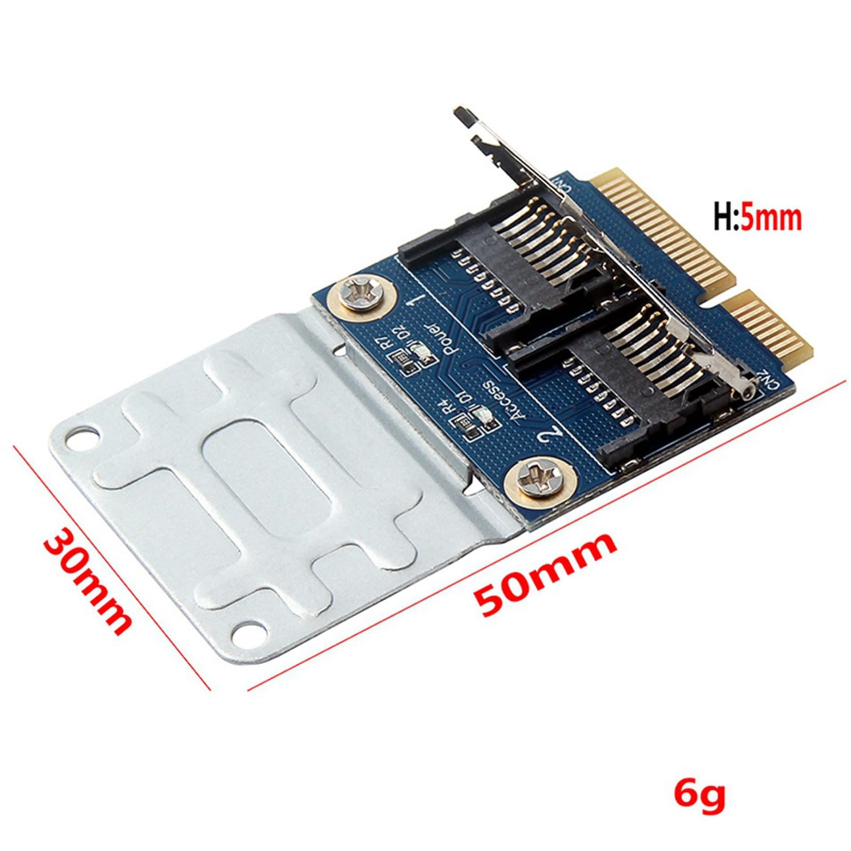 3 x 2 SSD HDD per computer portatile Dual Micro-SD SDHC SDXC TF a PCIe lettore di schede di memoria MPCIe a 2 schede SD PCI-E adattatore