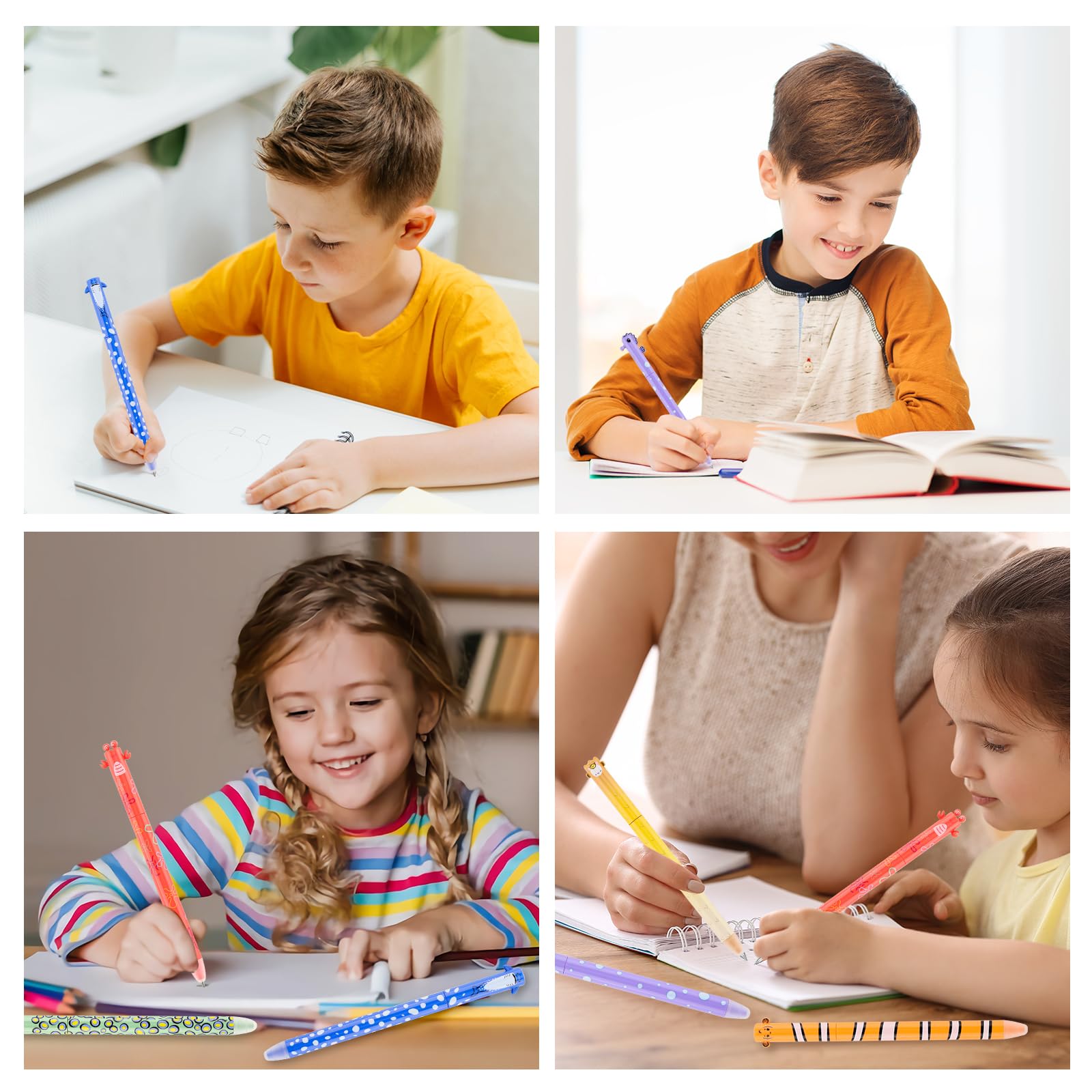 Set di 6 penne gel cancellabili, con inchiostro termico blu da 0,7 mm, cancellabili, per scuola, ufficio, appunti