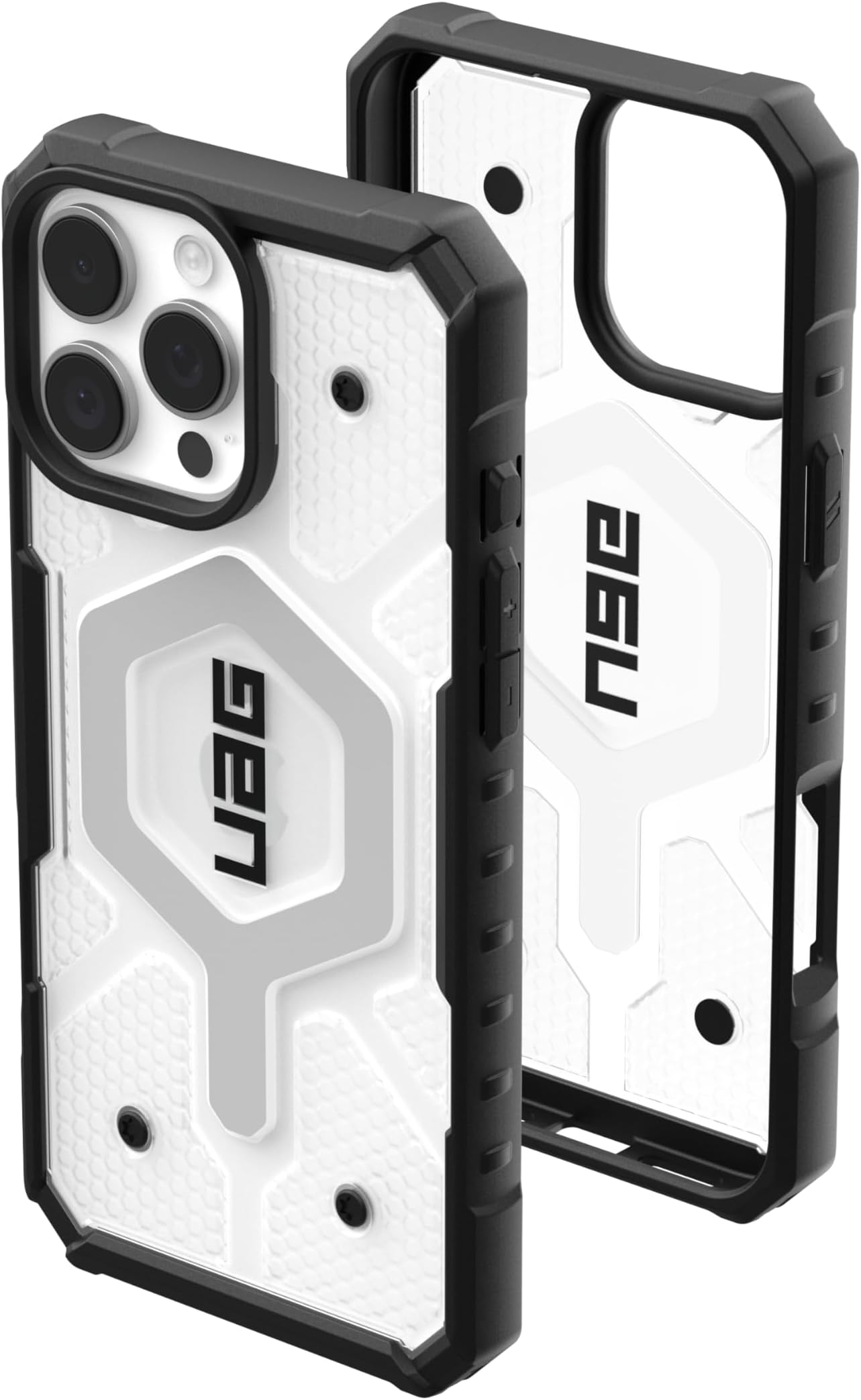 Urban Armor Gear UAG Pathfinder Clear for iPhone 16 Pro Max case cover [18 Feet Drop tested] MagSafe compatible - Ice | Silver