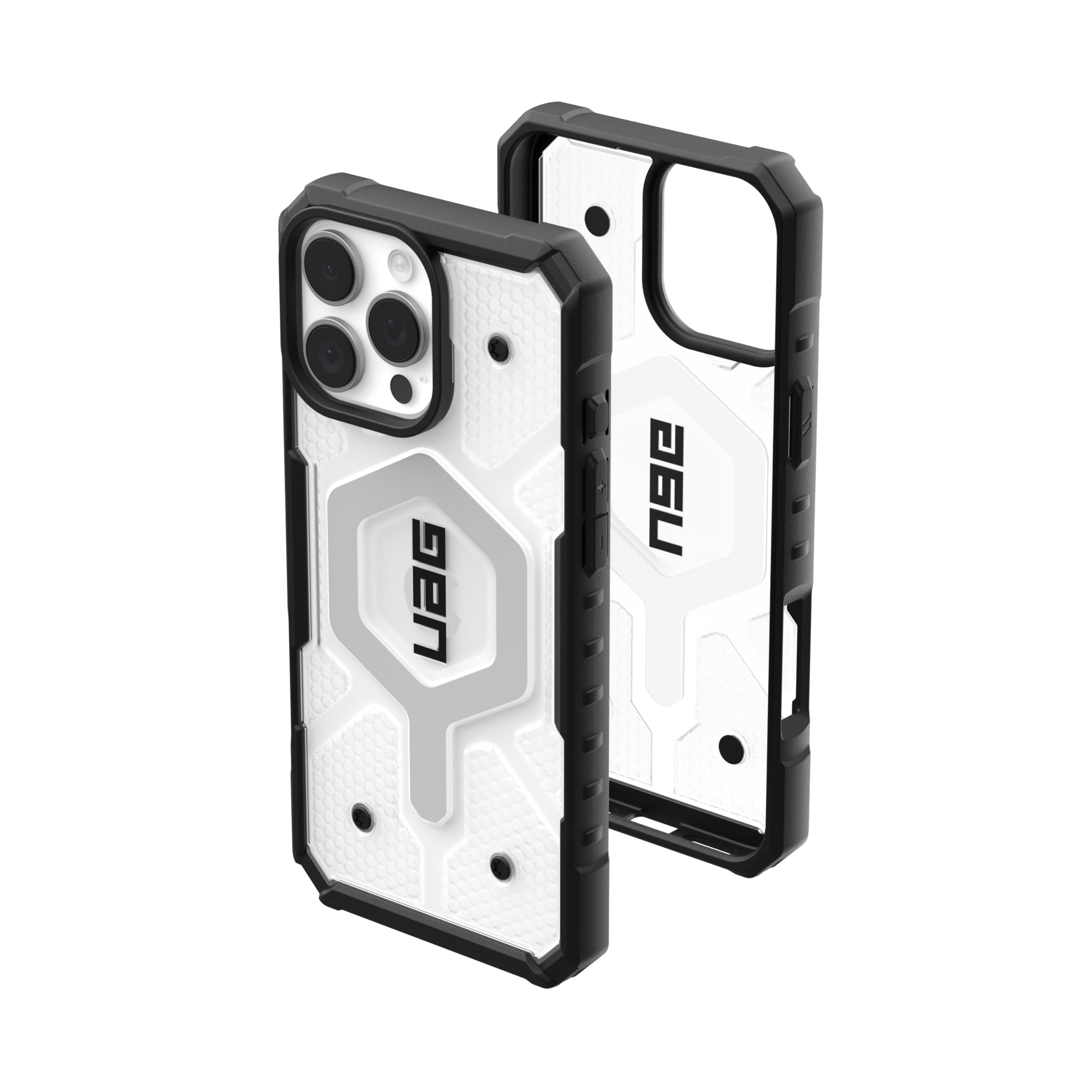Urban Armor Gear UAG Pathfinder Clear for iPhone 16 Pro Max case cover [18 Feet Drop tested] MagSafe compatible - Ice | Silver