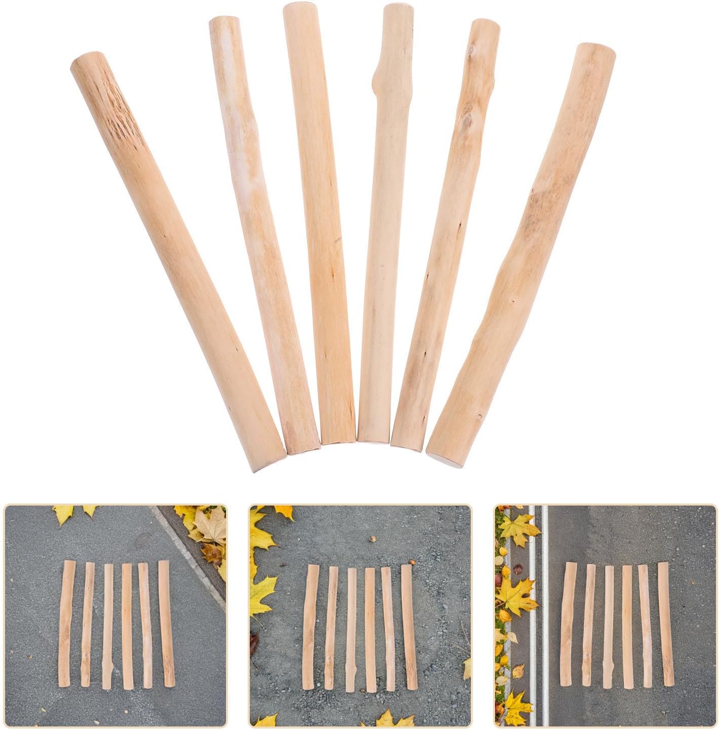 6pcs Irregular Wood Sticks for Crafts Rustic Natural Design